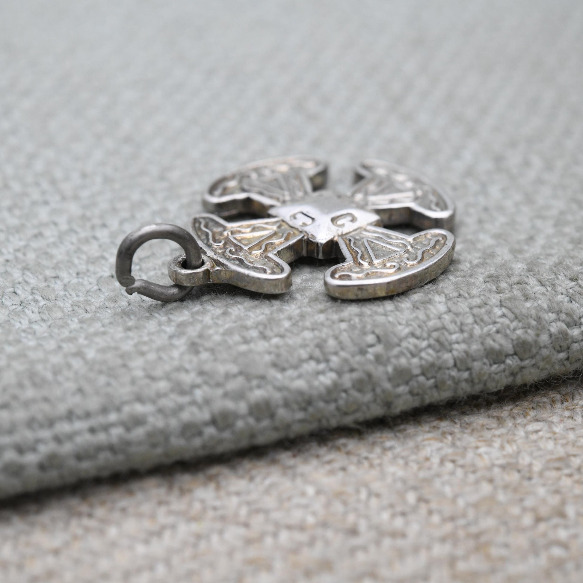 Vintage Sterling Silver Celtic Cross Pendant - Scrolling Geometric Pattern Design | Religious Jewellery Gift