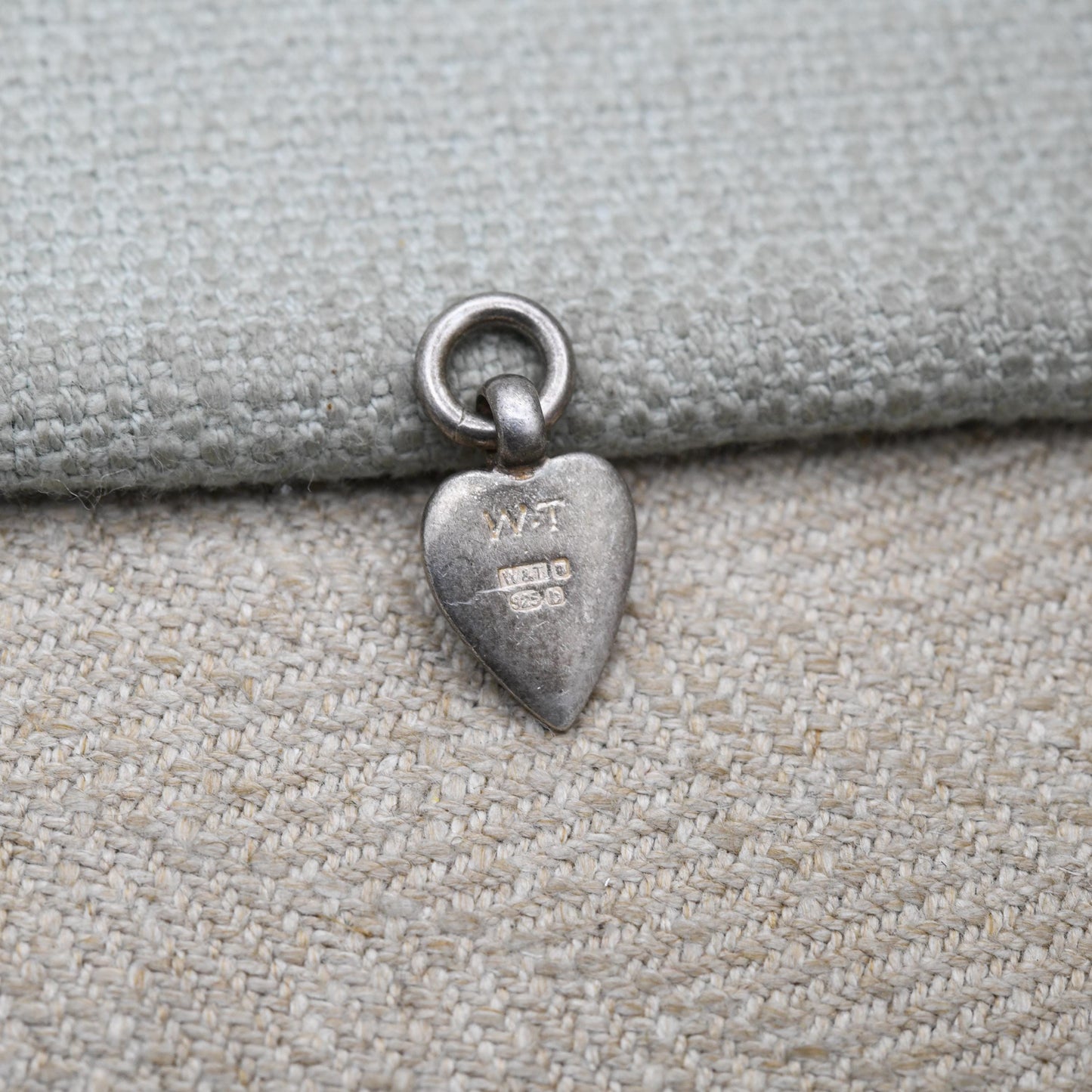 Vintage Sterling Silver Love Heart Charm Pendant with Engraved Flower - Small Puffed Love Heart | Gift for Charm Bracelet