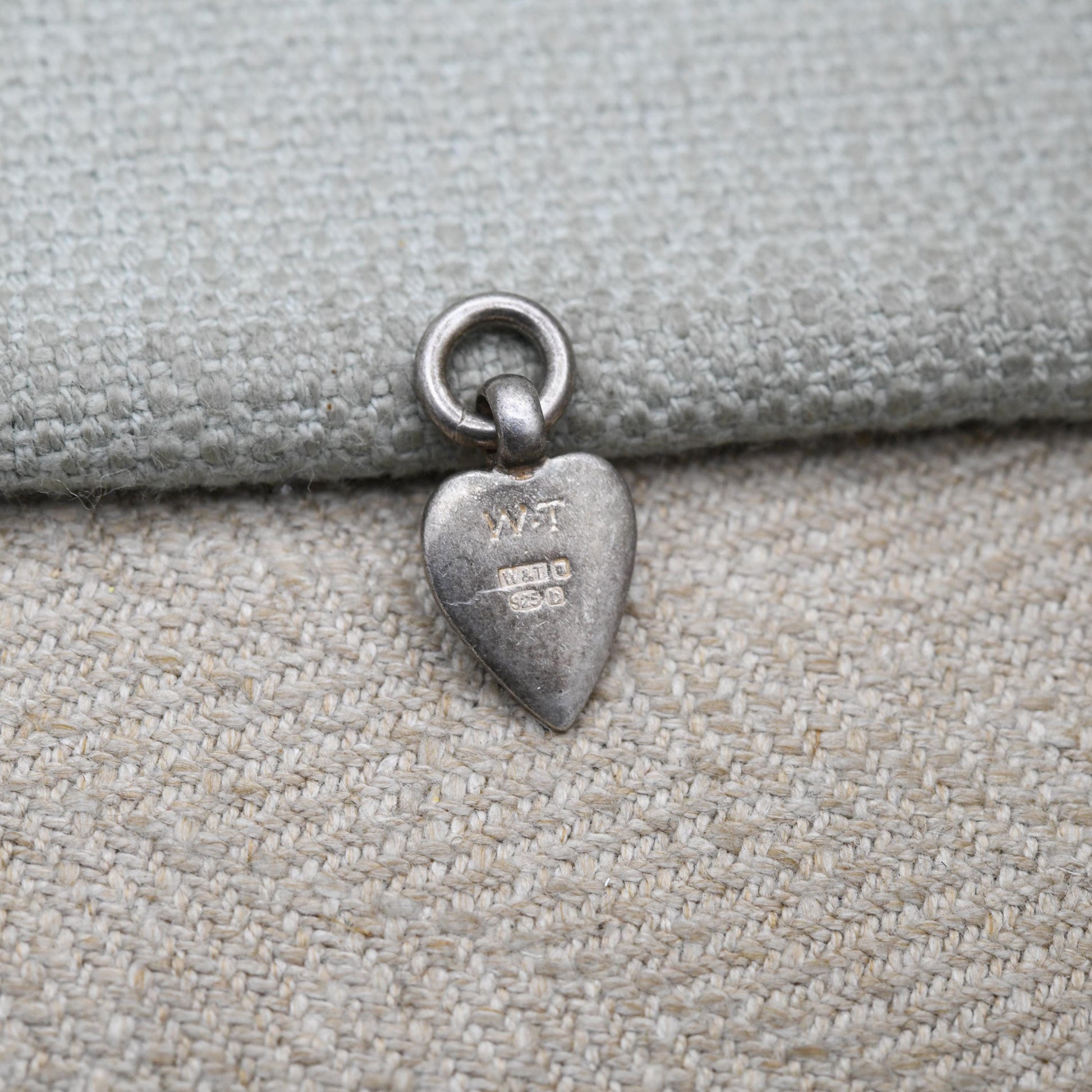 Vintage Sterling Silver Love Heart Charm Pendant with Engraved Flower - Small Puffed Love Heart | Gift for Charm Bracelet