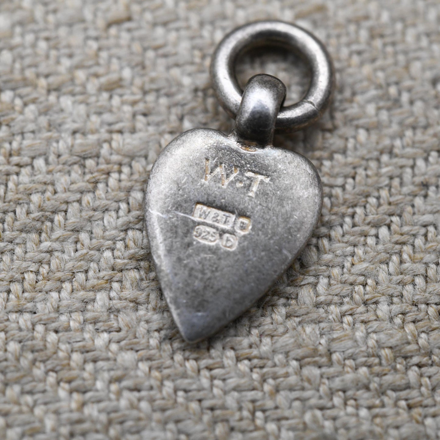 Vintage Sterling Silver Love Heart Charm Pendant with Engraved Flower - Small Puffed Love Heart | Gift for Charm Bracelet