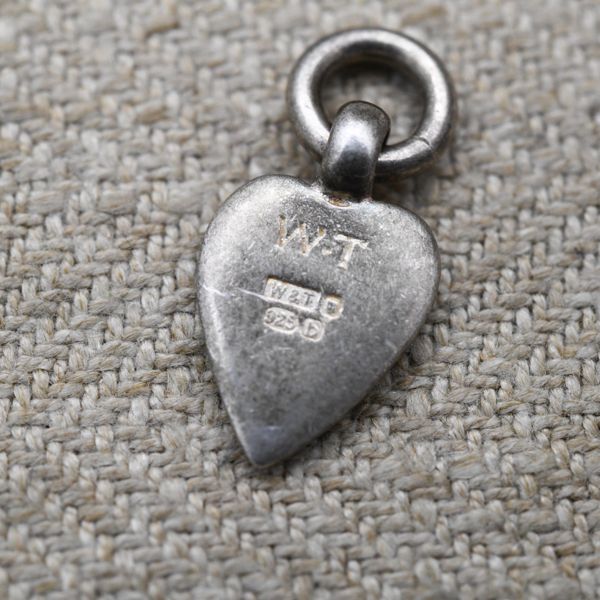 Vintage Sterling Silver Love Heart Charm Pendant with Engraved Flower - Small Puffed Love Heart | Gift for Charm Bracelet