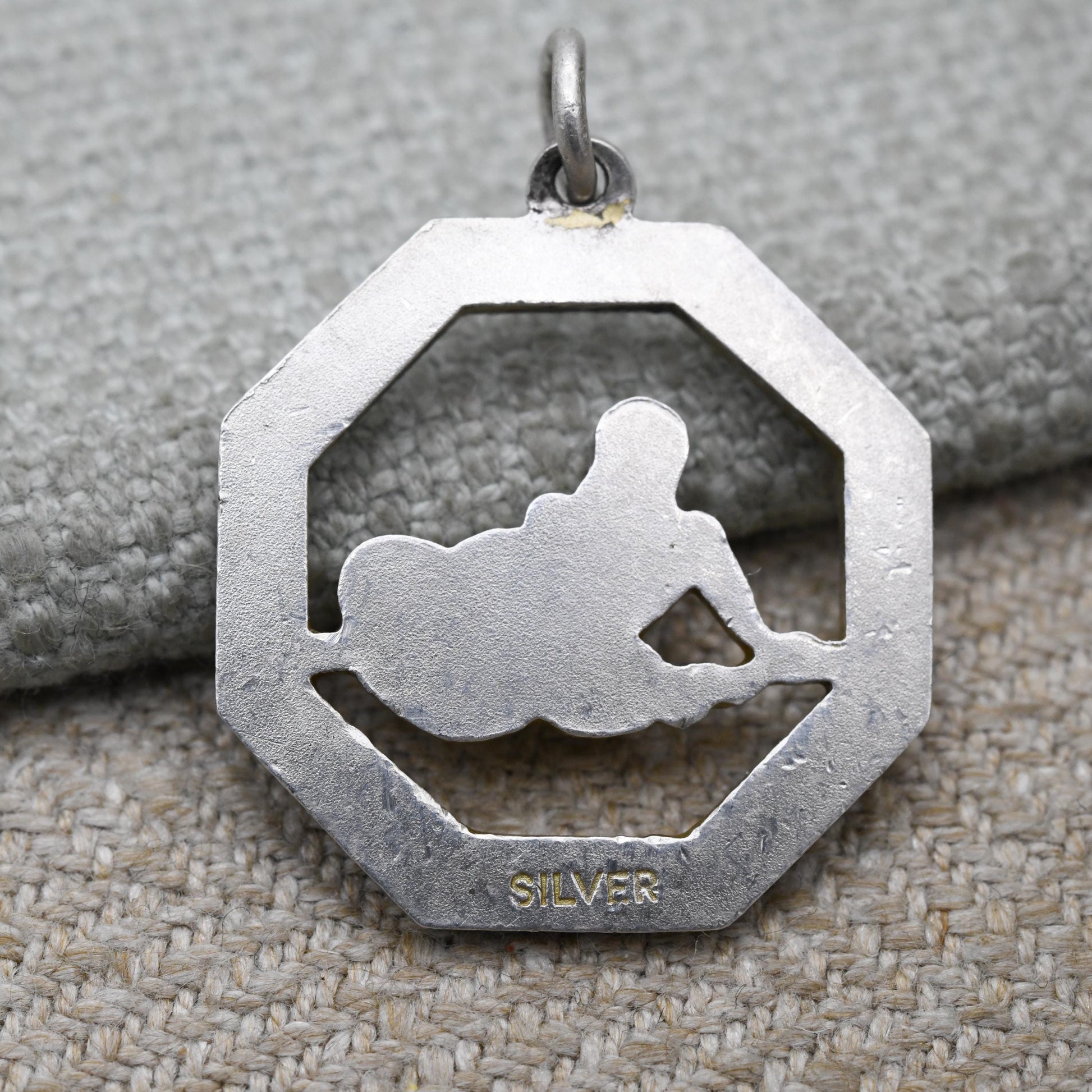 Vintage Sterling Silver Aquarius Pendant - Water Jug Merman l Zodiac Star Sign Symbol | Mid-Century | January February Birthday Gift