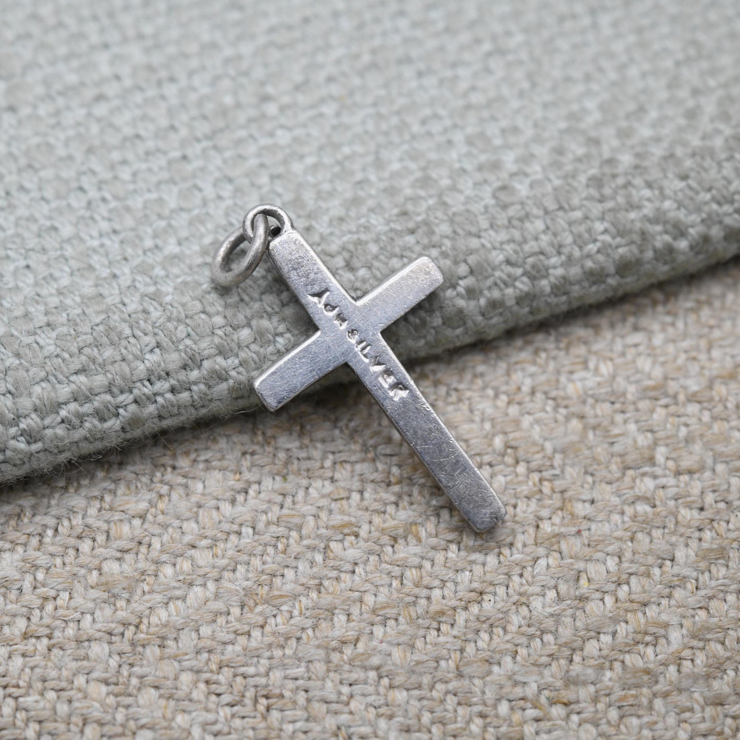 Vintage Sterling Silver Cross Pendant - Religious Gift | Geometric Pattern | Christian Necklace