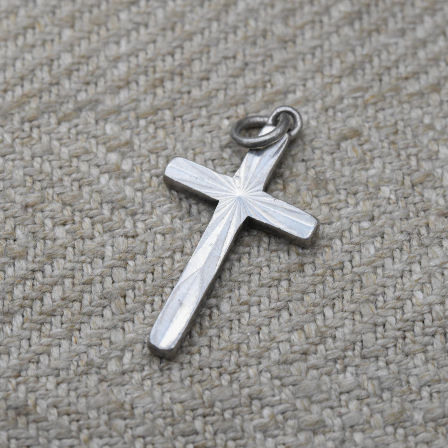 Vintage Sterling Silver Cross Pendant - Religious Gift | Geometric Pattern | Christian Necklace