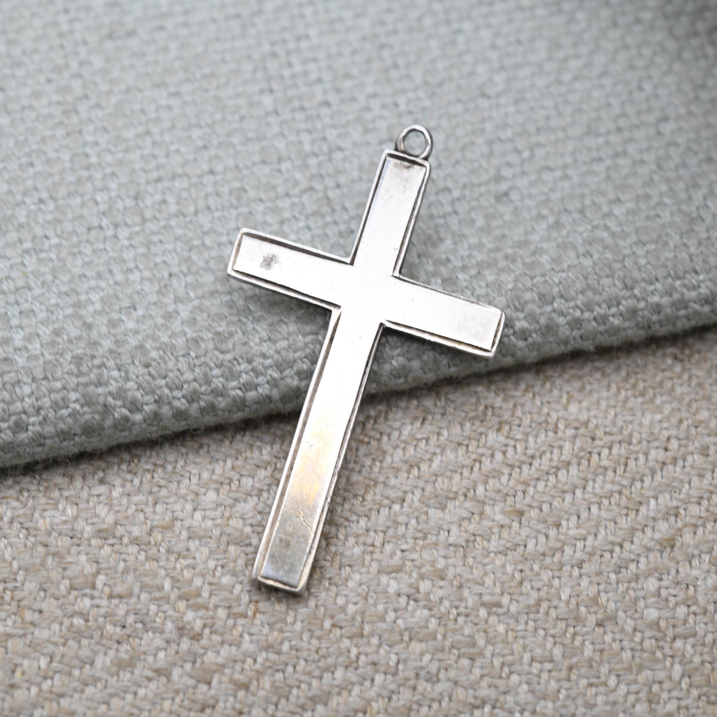 Vintage Sterling Silver Cross Pendant - Modest Religious Jewellery | Christian Necklace | Gift for Christening Baptism