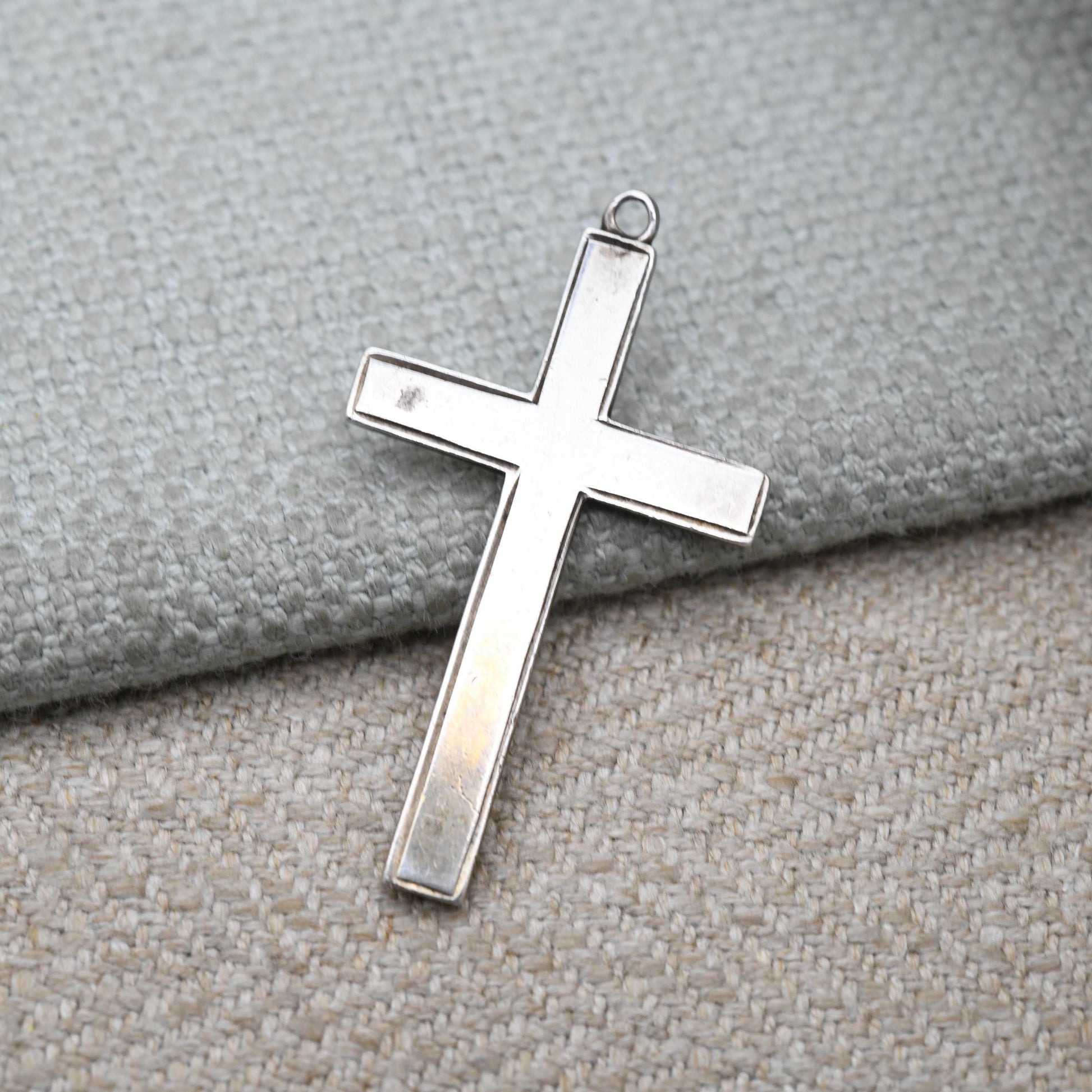 Vintage Sterling Silver Cross Pendant - Modest Religious Jewellery | Christian Necklace | Gift for Christening Baptism