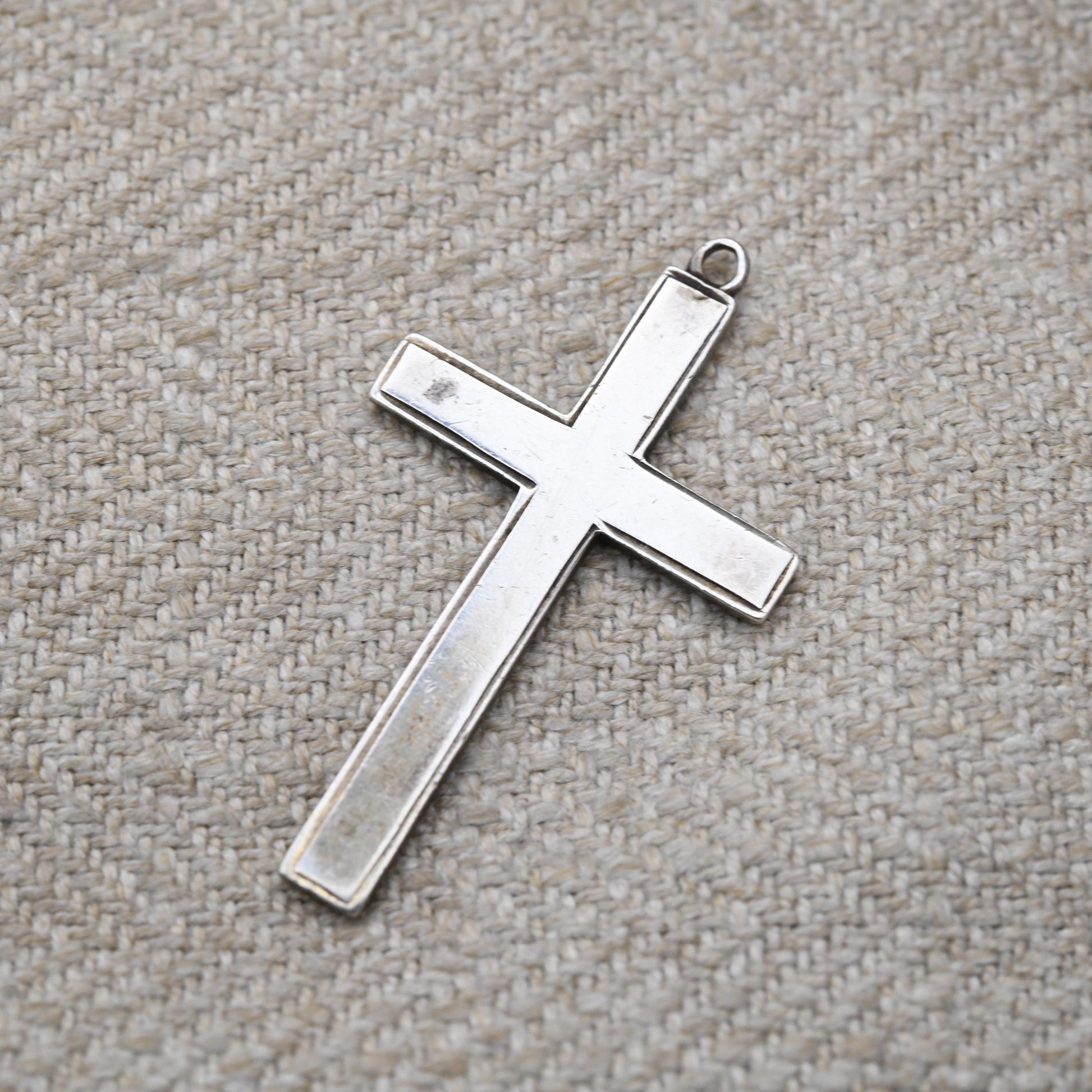 Vintage Sterling Silver Cross Pendant - Modest Religious Jewellery | Christian Necklace | Gift for Christening Baptism