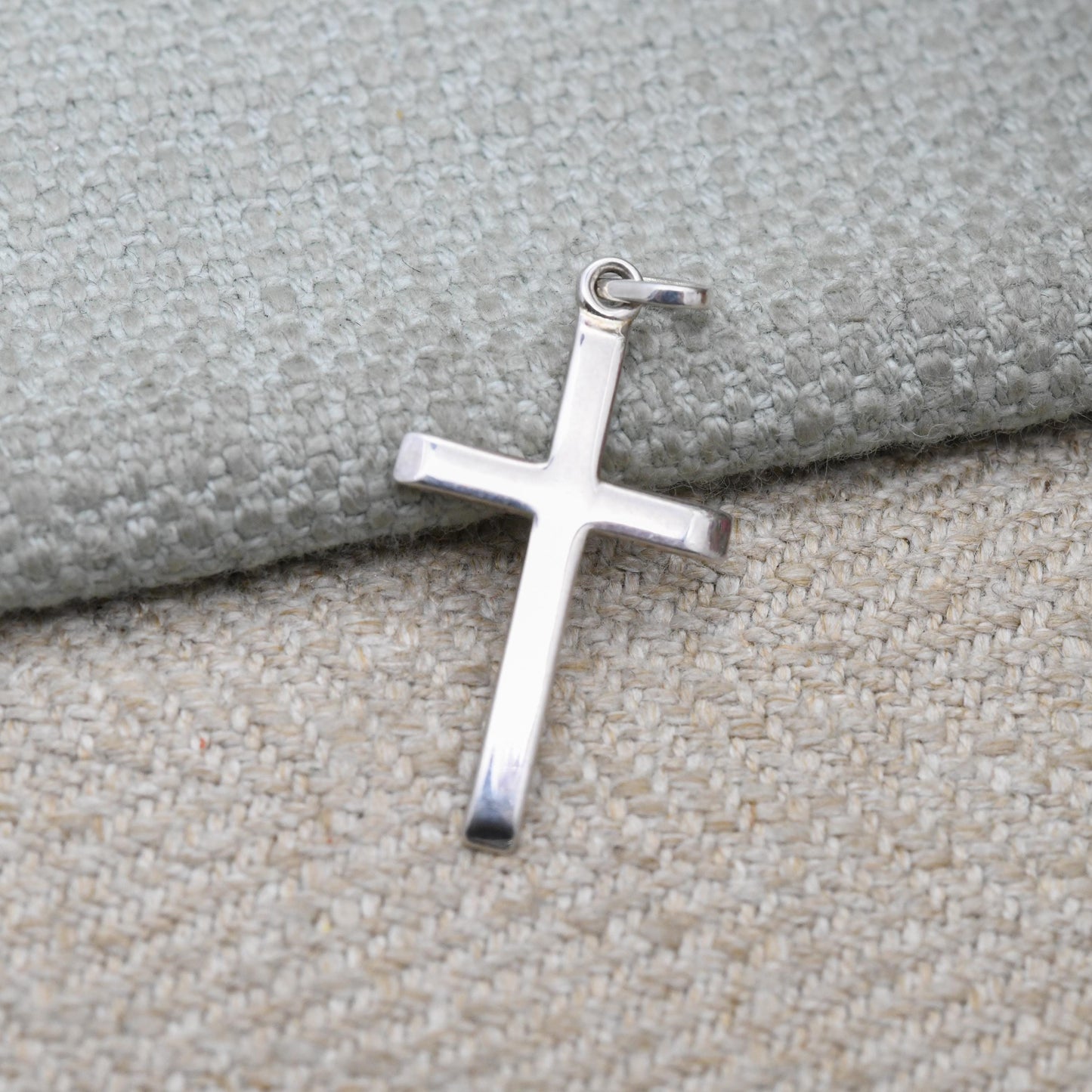 Vintage Sterling Silver Small Cross Pendant - Religious Gift | Little Plain Cross | Christian Necklace