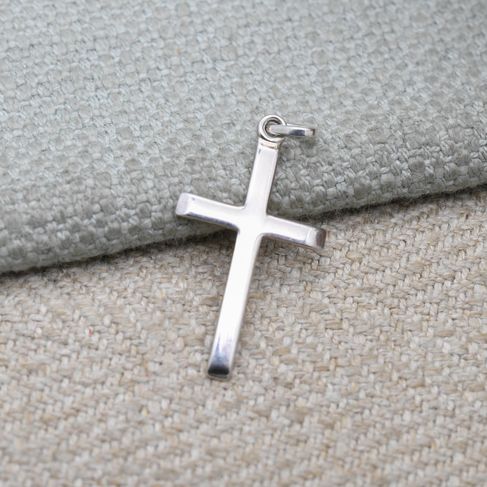 Vintage Sterling Silver Small Cross Pendant - Religious Gift | Little Plain Cross | Christian Necklace
