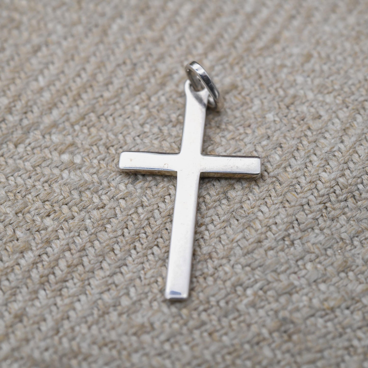 Vintage Sterling Silver Small Cross Pendant - Religious Gift | Little Plain Cross | Christian Necklace