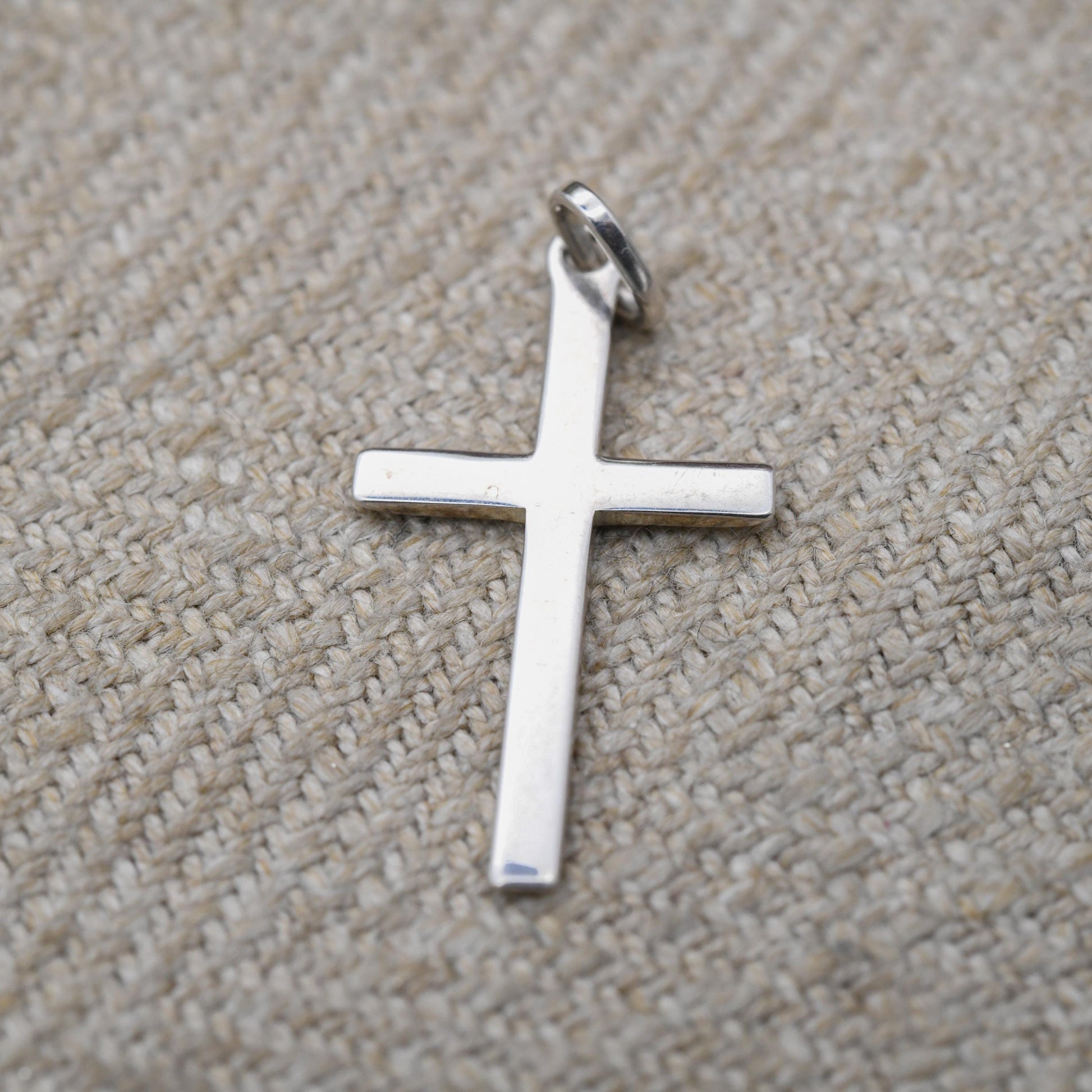 Vintage Sterling Silver Small Cross Pendant - Religious Gift | Little Plain Cross | Christian Necklace