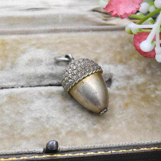 Vintage Silver Acorn Pendant Charm - Symbol of Growth | Oak Tree | Hollow Silver for Charm Collection