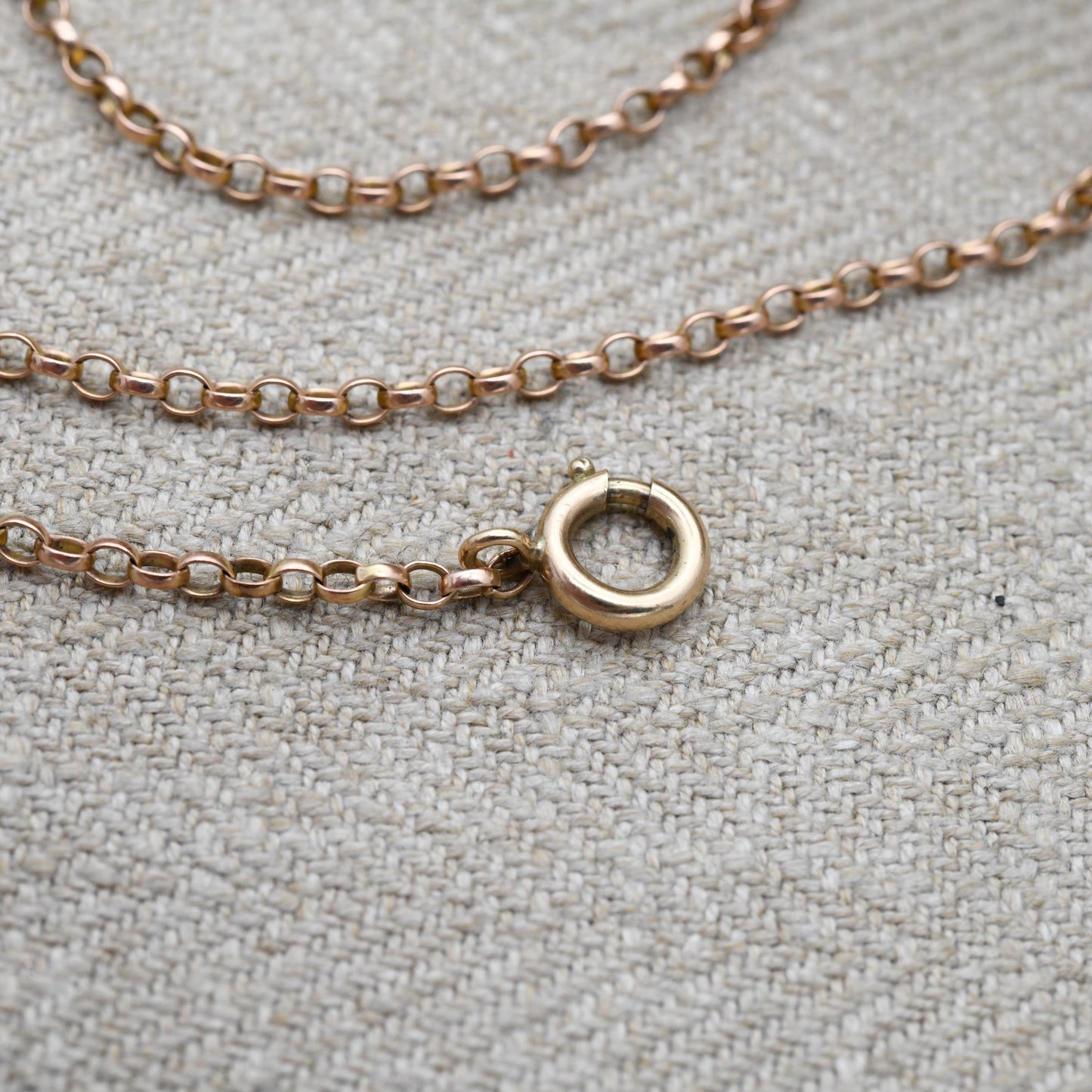 Antique 9ct Gold Belcher Chain Necklace c. 1920s - Cable Link Unisex Yellow Gold Everyday Jewellery | 24" | 62cm