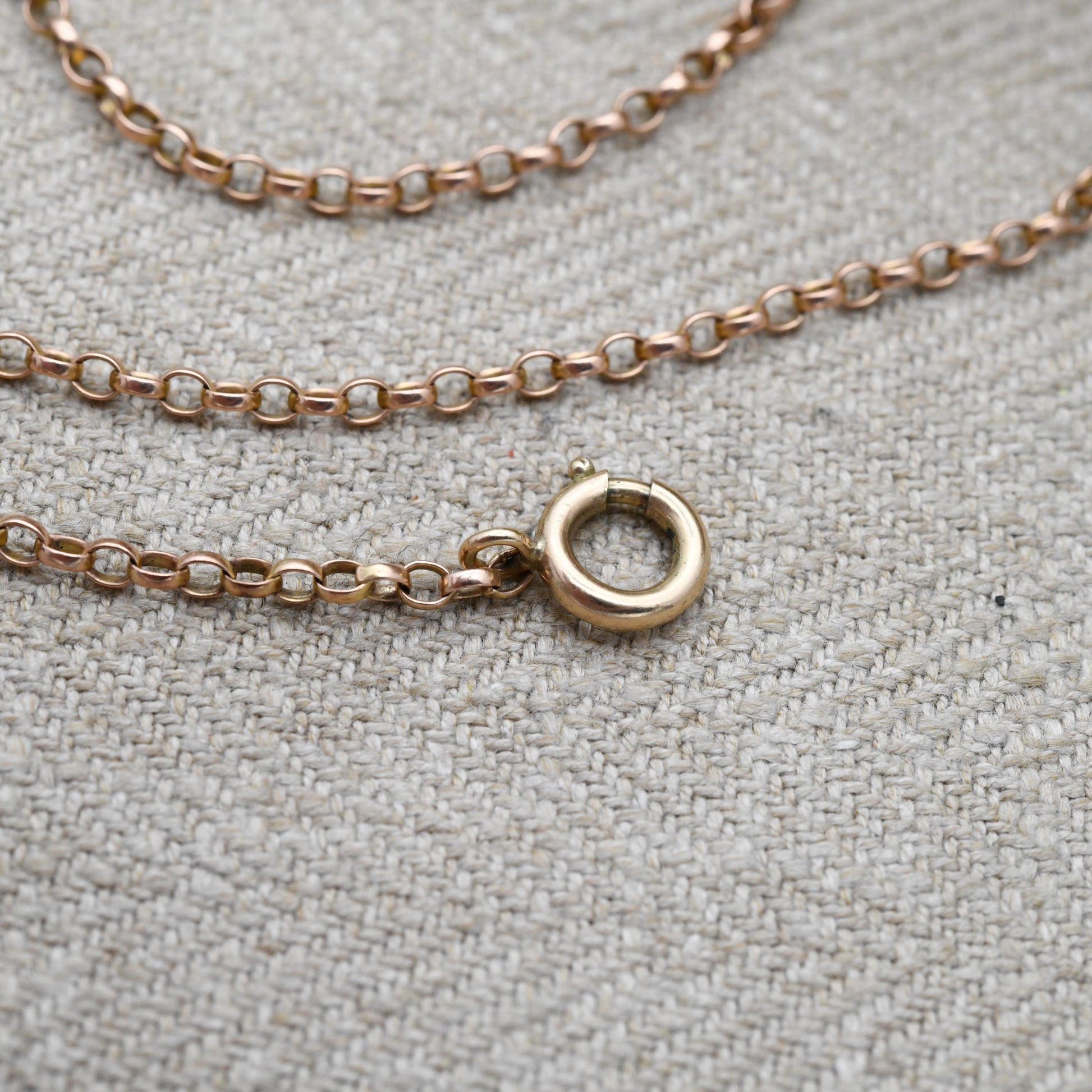 Antique 9ct Gold Belcher Chain Necklace c. 1920s - Cable Link Unisex Yellow Gold Everyday Jewellery | 24" | 62cm
