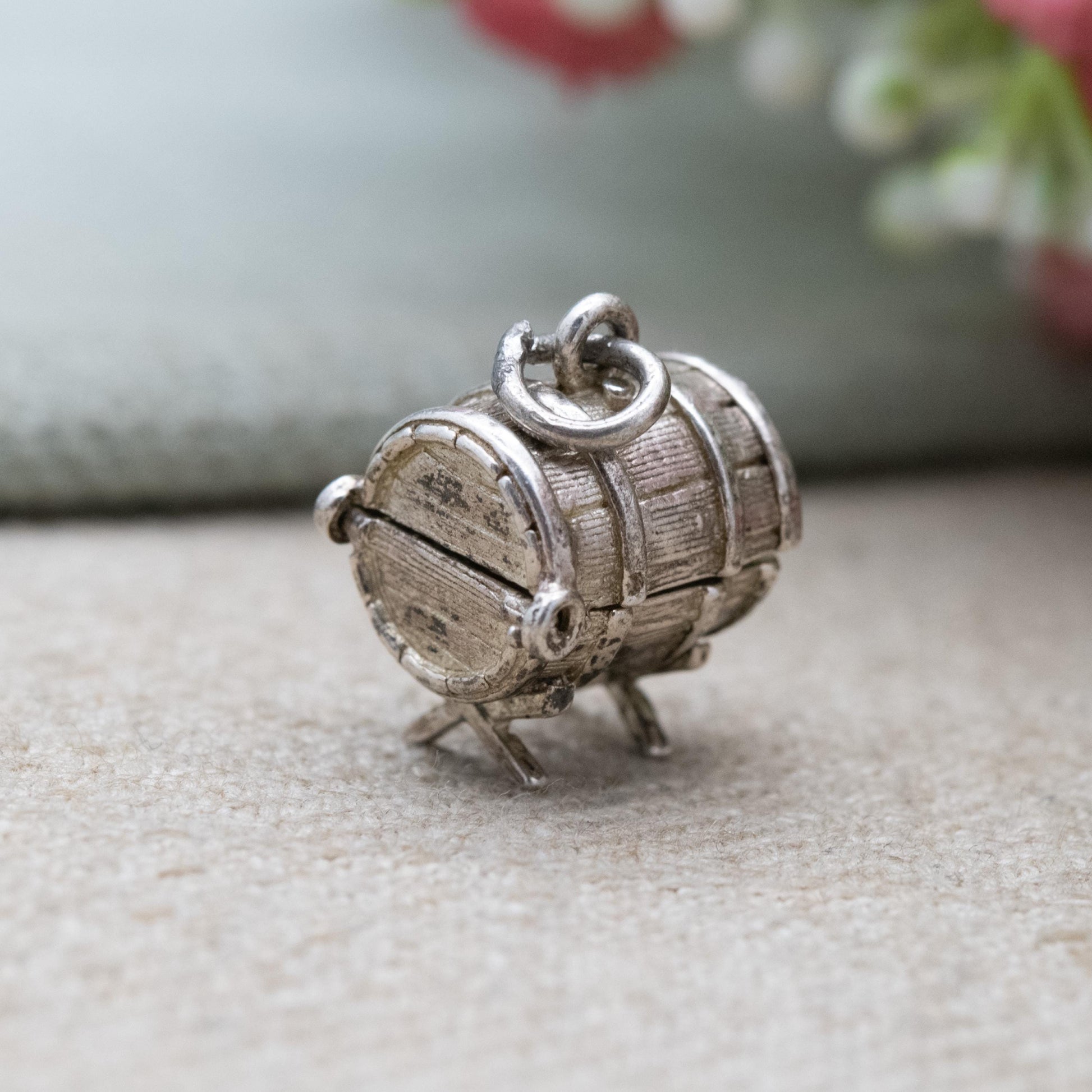 Vintage CHIM Sterling Silver Opening Beer Barrel Charm Pendant - Public House | XXX Beer | Bar | Drinking | Gift for Charm Bracelet