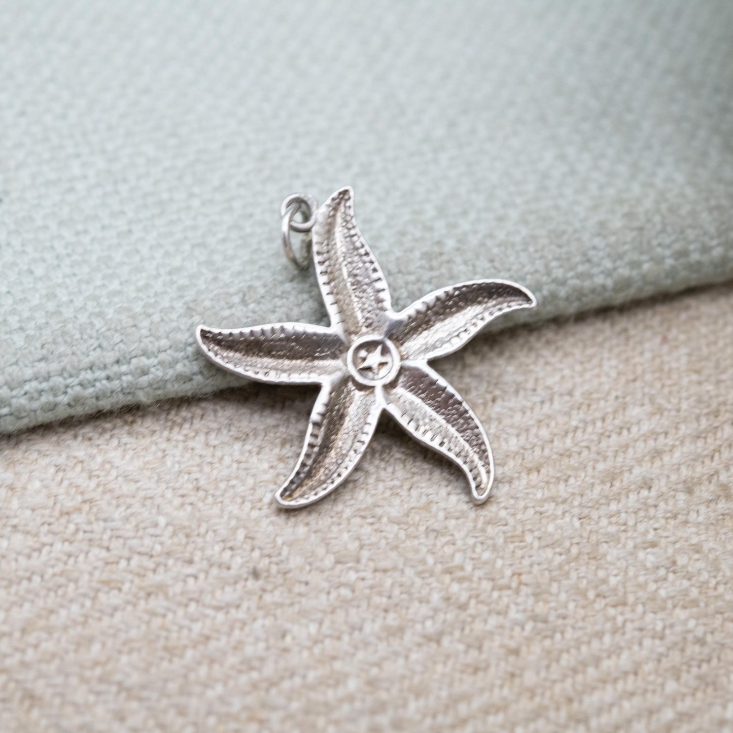 Vintage Sterling Silver Star Fish Charm Pendant - Detailed Sea Creature | Gift for Charm Bracelet Necklace