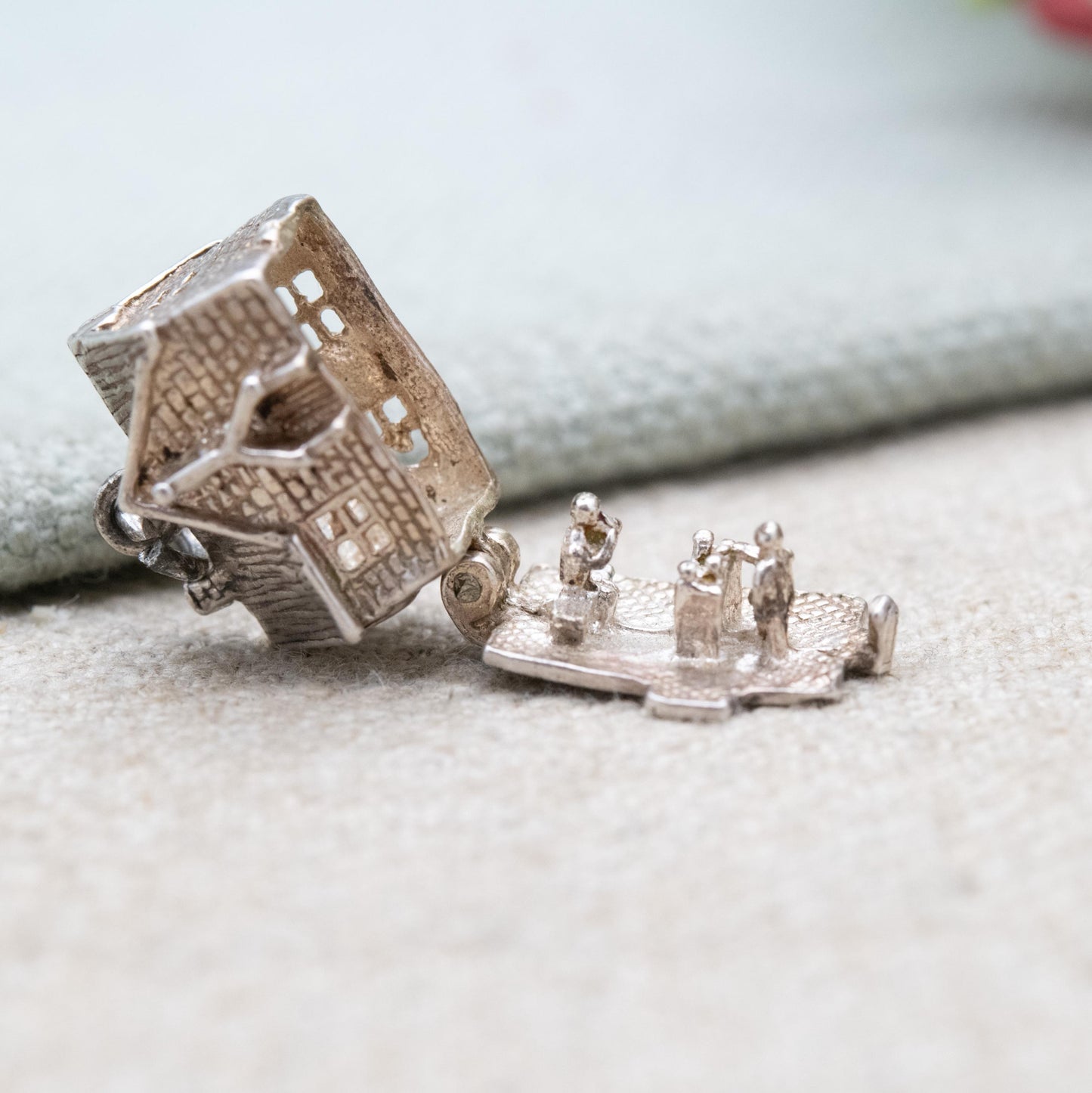 Vintage Sterling Silver Opening Pub Charm Pendant - Tavern | Bar | Souvenir Gift for Charm Bracelet