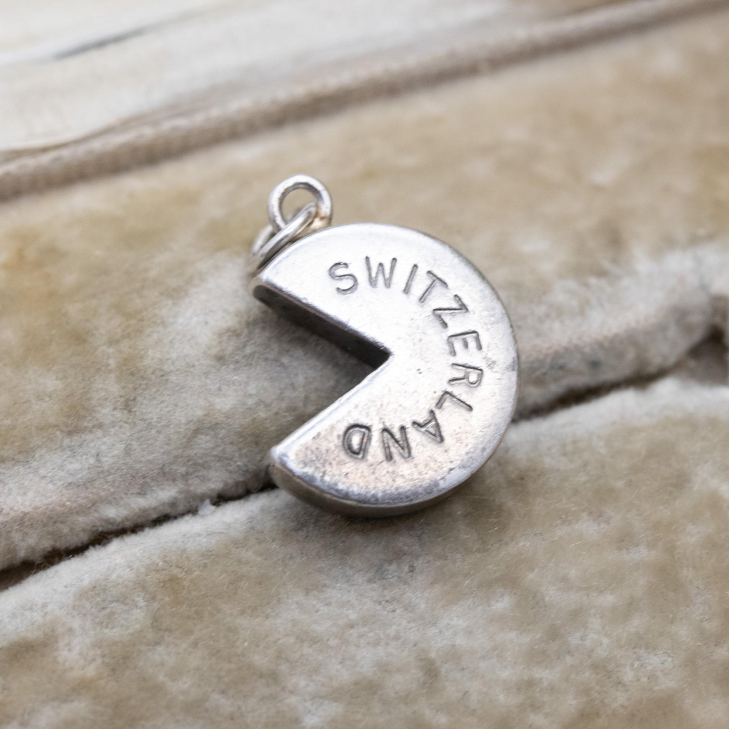 Vintage 800 Silver Swiss Cheese Charm Pendant - European Switzerland Tourism Charm | Souvenir Gift for Charm Bracelet