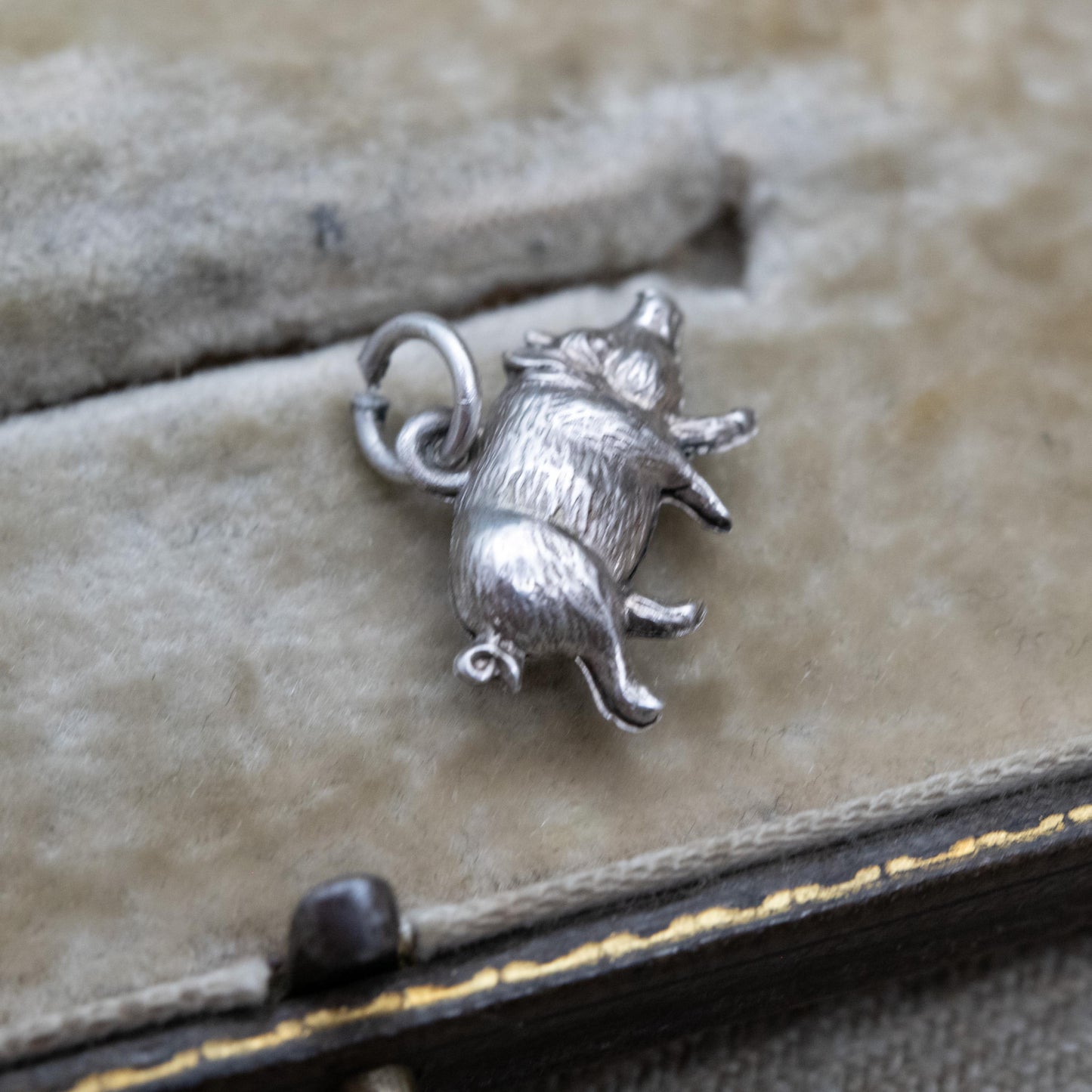 Vintage Sterling Silver Pig Charm Pendant - Novelty Detailed Animal Jewellery | Farm Girl Gift | Nature Lover Charm Bracelet Necklace