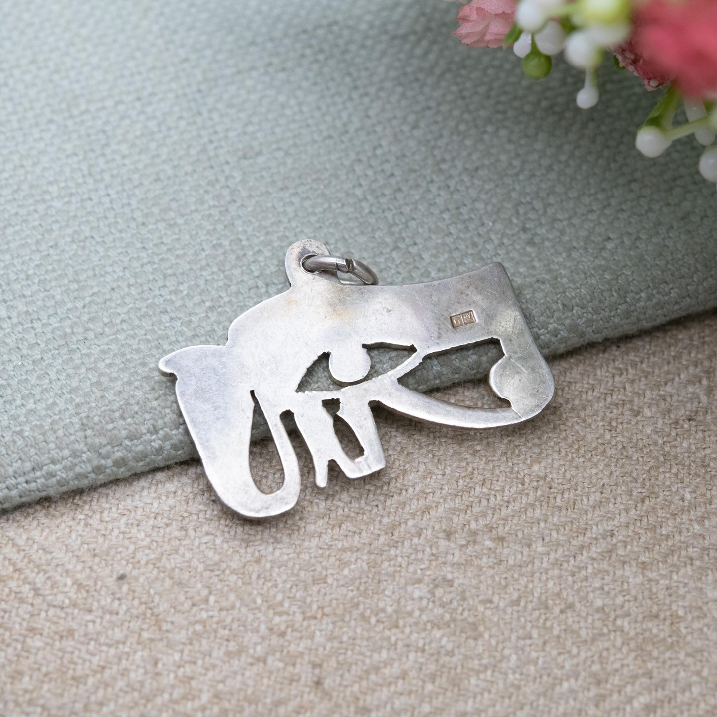 Vintage Egyptian Silver Eye of Horus Pendant - Openwork Design | Egyptian 800 Silver | Pendant for Necklace