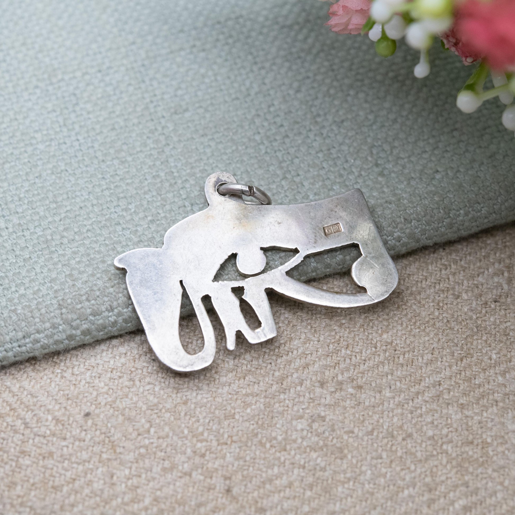 Vintage Egyptian Silver Eye of Horus Pendant - Openwork Design | Egyptian 800 Silver | Pendant for Necklace