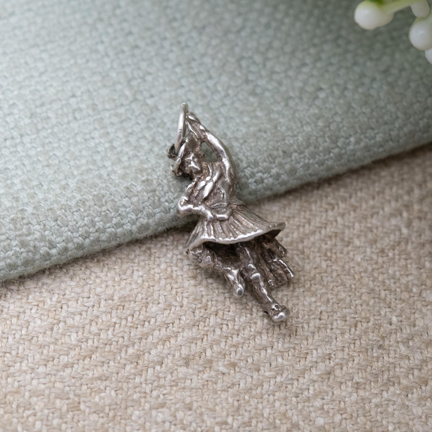 Vintage Sterling Silver Scottish Highland Dancer Charm Pendant - Scotland | Great Highland Dancing | Souvenir Gift for Charm Bracelet