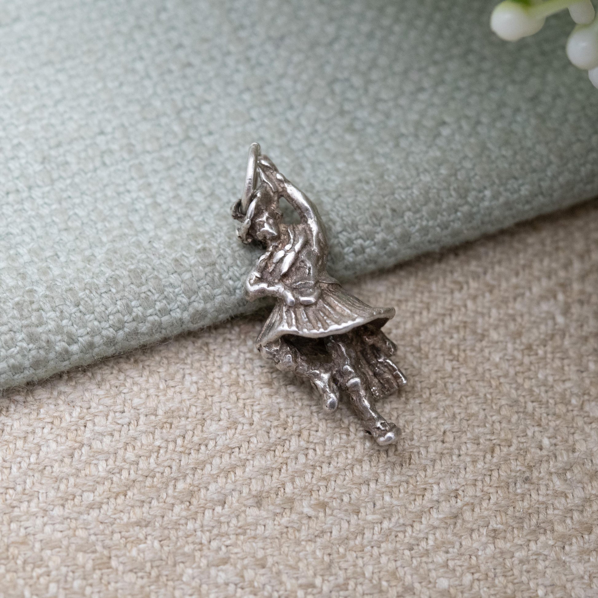 Vintage Sterling Silver Scottish Highland Dancer Charm Pendant - Scotland | Great Highland Dancing | Souvenir Gift for Charm Bracelet