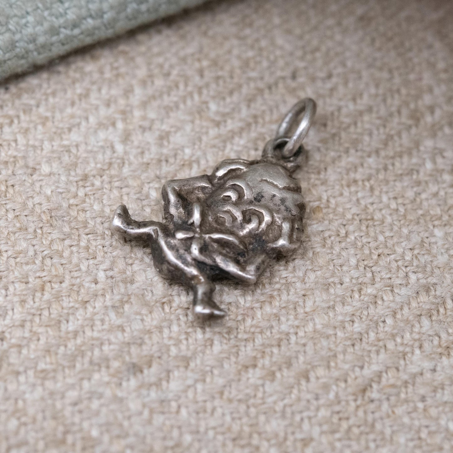 Vintage Sterling Silver Humpty Dumpty Charm Pendant - Egg | Nursery Rhyme | Folk