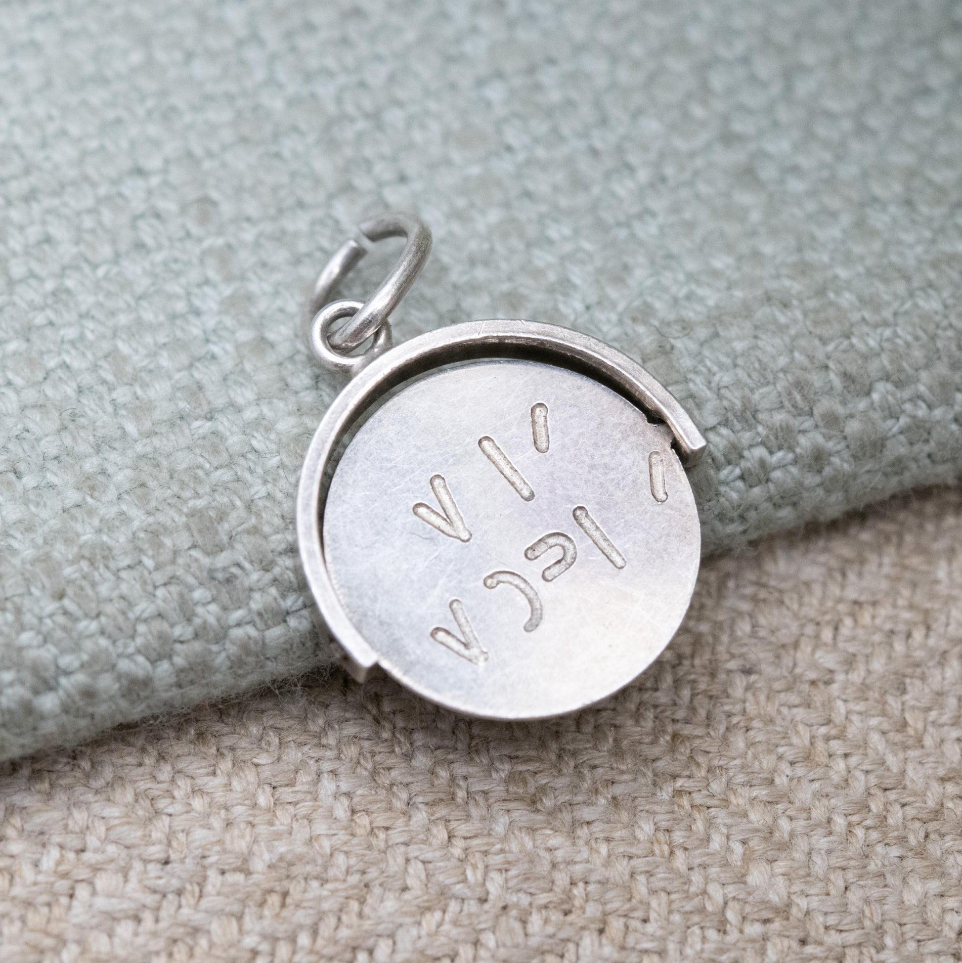 Vintage Sterling Silver Why Worry Spinning Charm Pendant - Spinner Fob Letters And Words | Gift for Charm Bracelet Necklace Stack