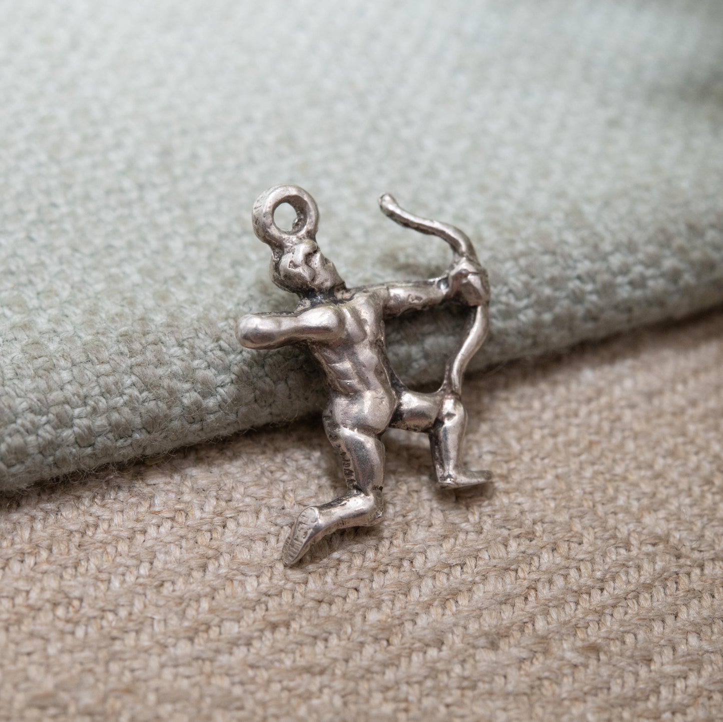 Vintage Silver Sagittarius Archer Charm Pendant - Zodiac Star Sign | November and December Birthday Gift for Charm Bracelet
