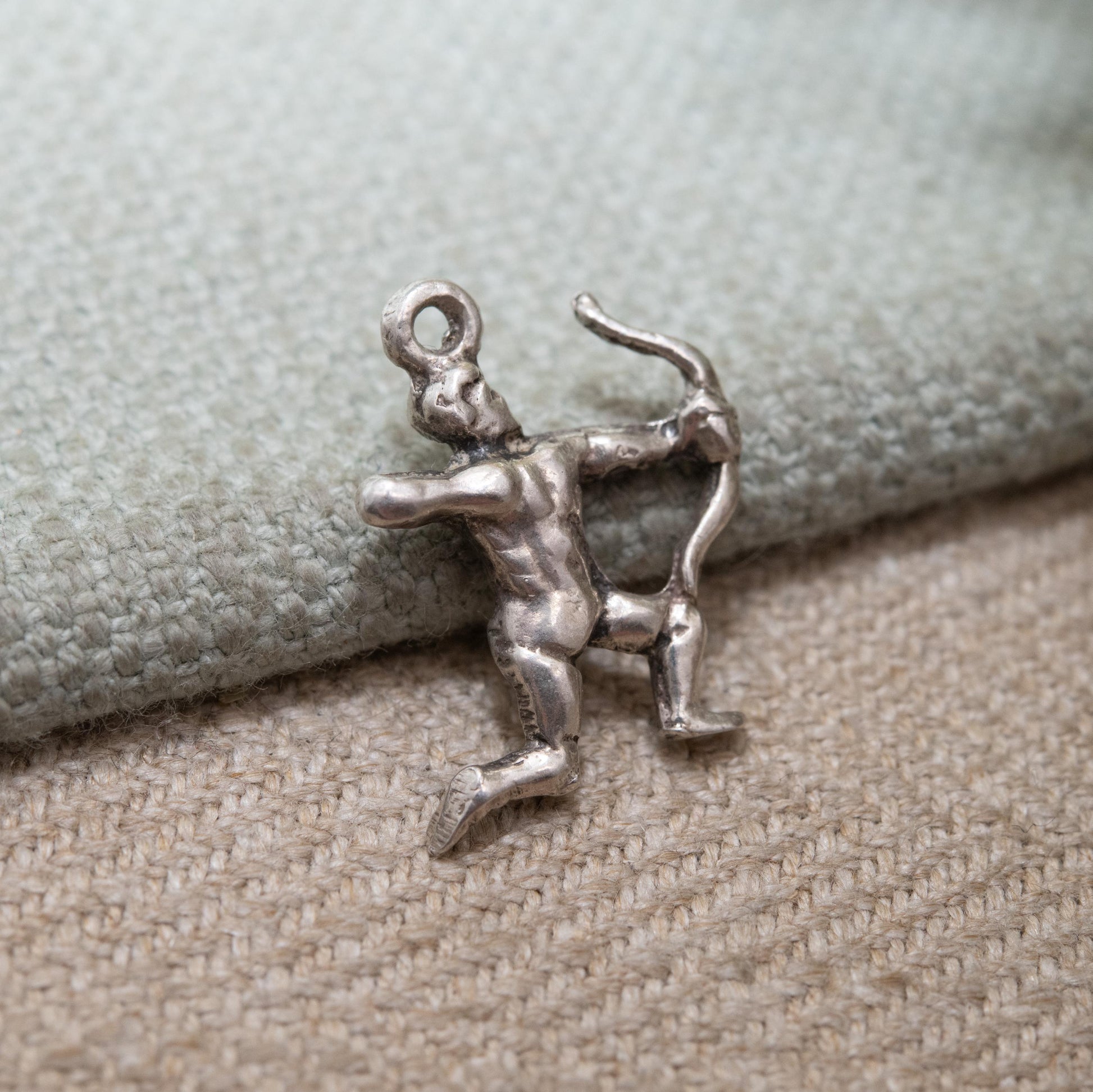Vintage Silver Sagittarius Archer Charm Pendant - Zodiac Star Sign | November and December Birthday Gift for Charm Bracelet