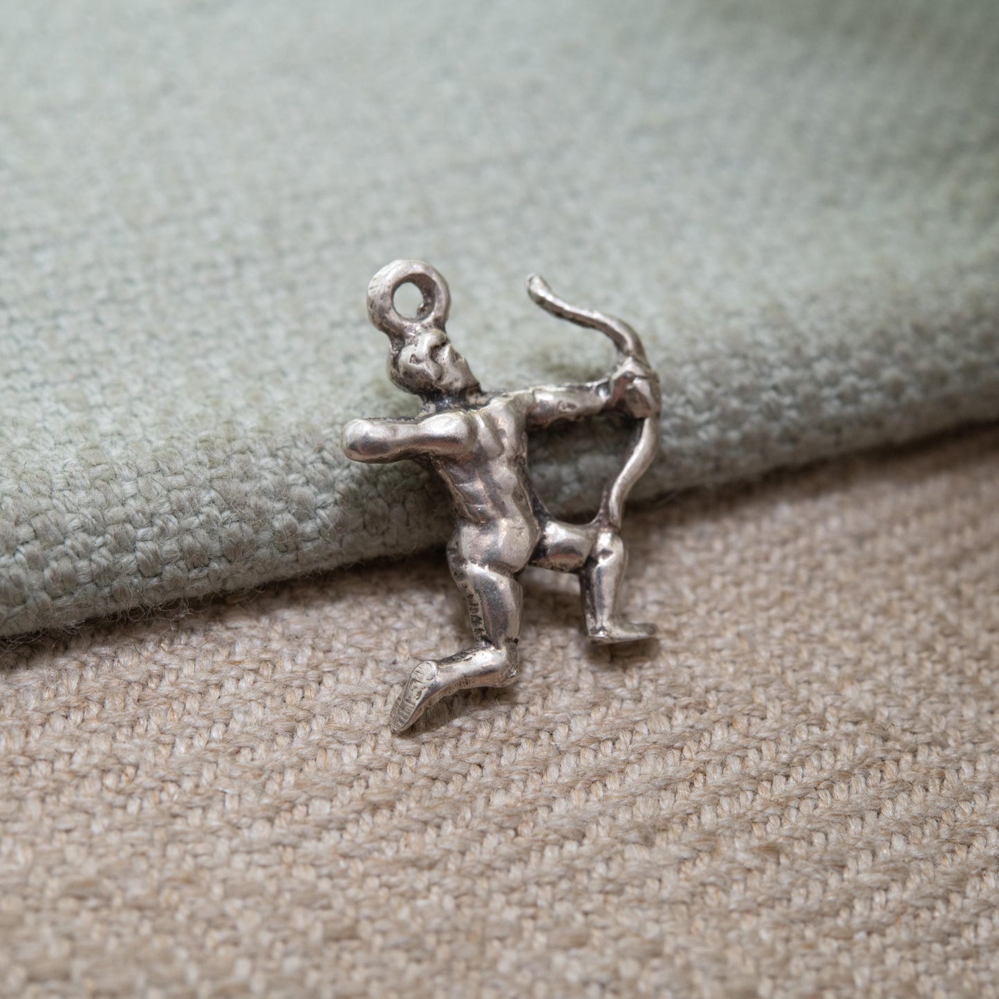 Vintage Silver Sagittarius Archer Charm Pendant - Zodiac Star Sign | November and December Birthday Gift for Charm Bracelet