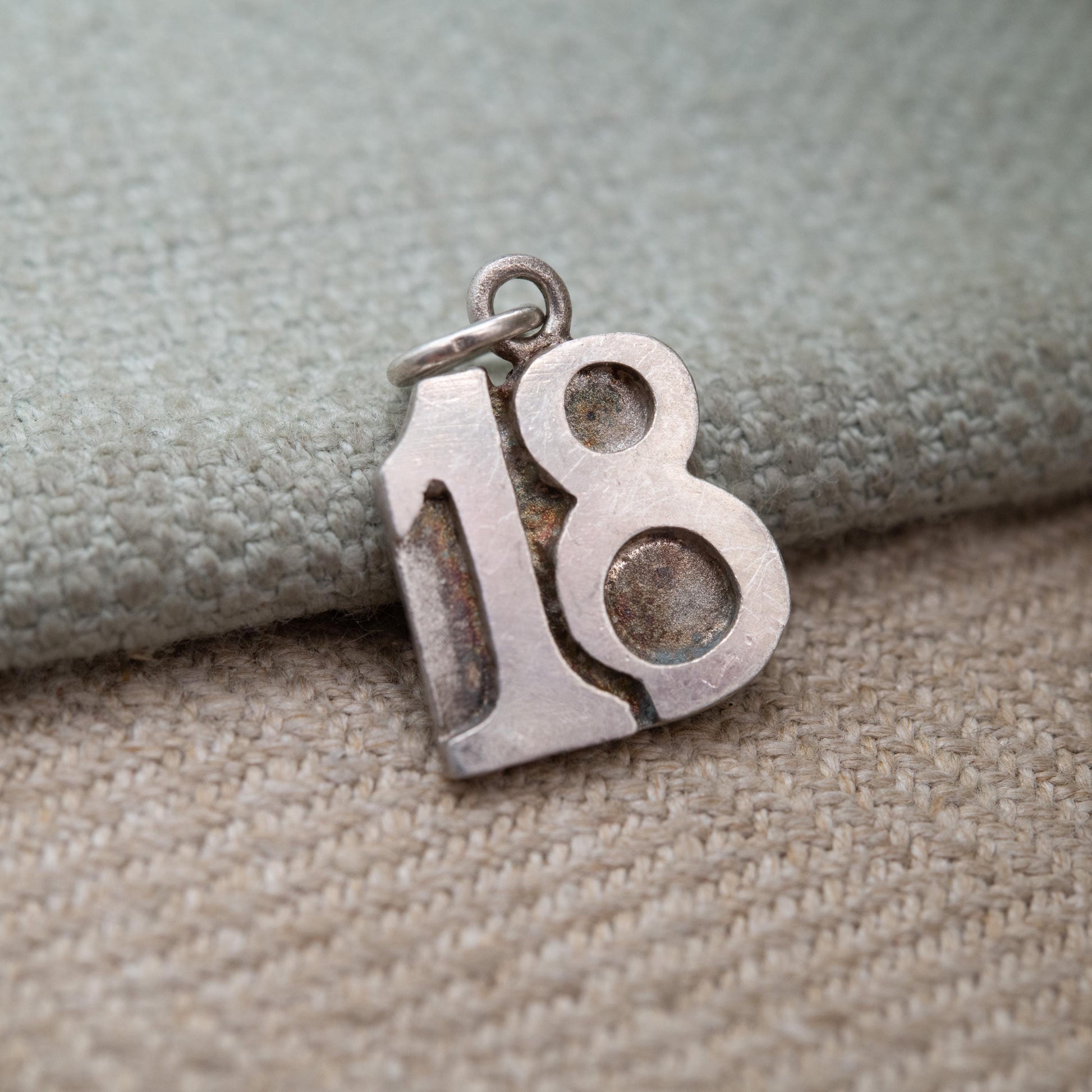 Vintage Sterling Silver 18th Birthday Charm Pendant - Birthday Present | Coming of Age Gift for Charm Bracelet
