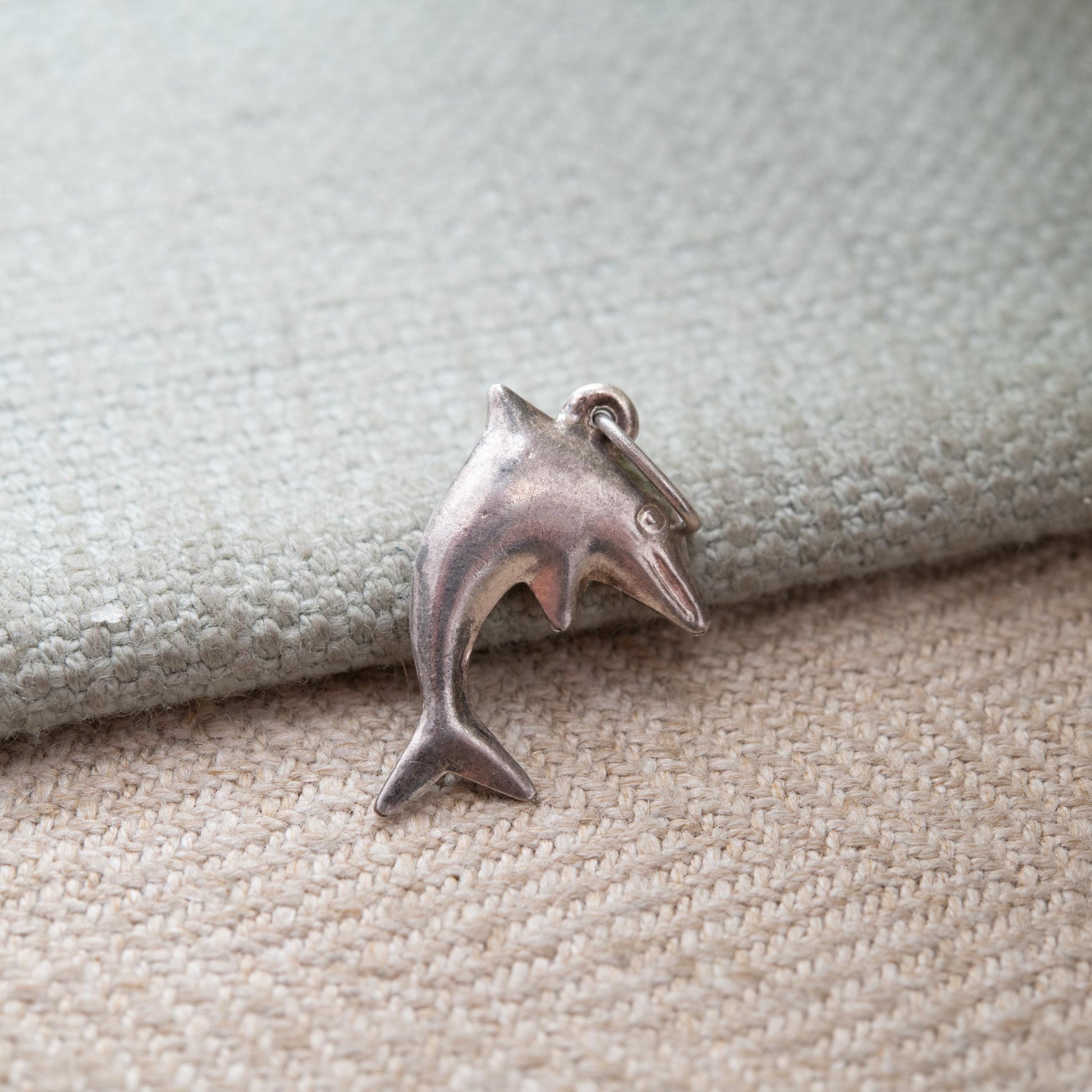 Vintage Sterling Silver Dolphin Charm Pendant - Sea Creature | Small Animal Shape | Gift for Animal Lover | Sweet Gift for Her