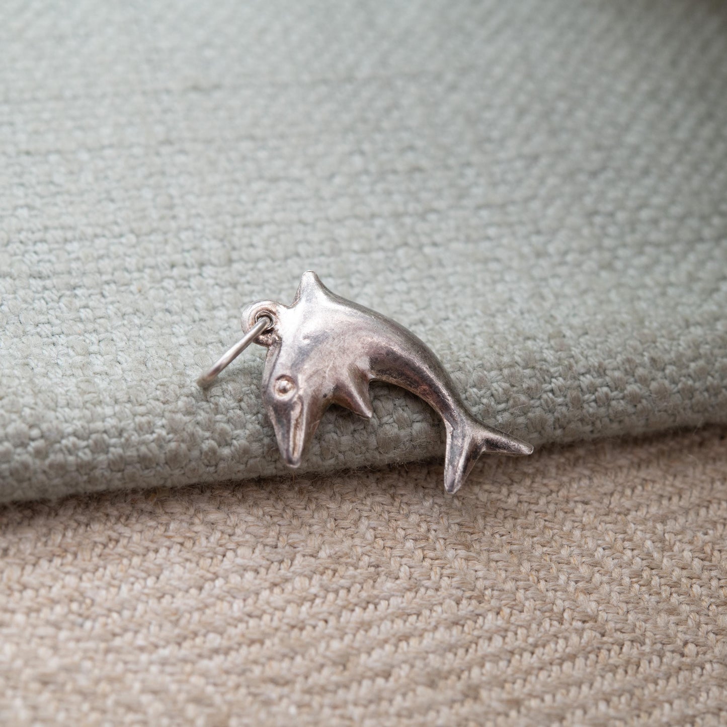 Vintage Sterling Silver Dolphin Charm Pendant - Sea Creature | Small Animal Shape | Gift for Animal Lover | Sweet Gift for Her