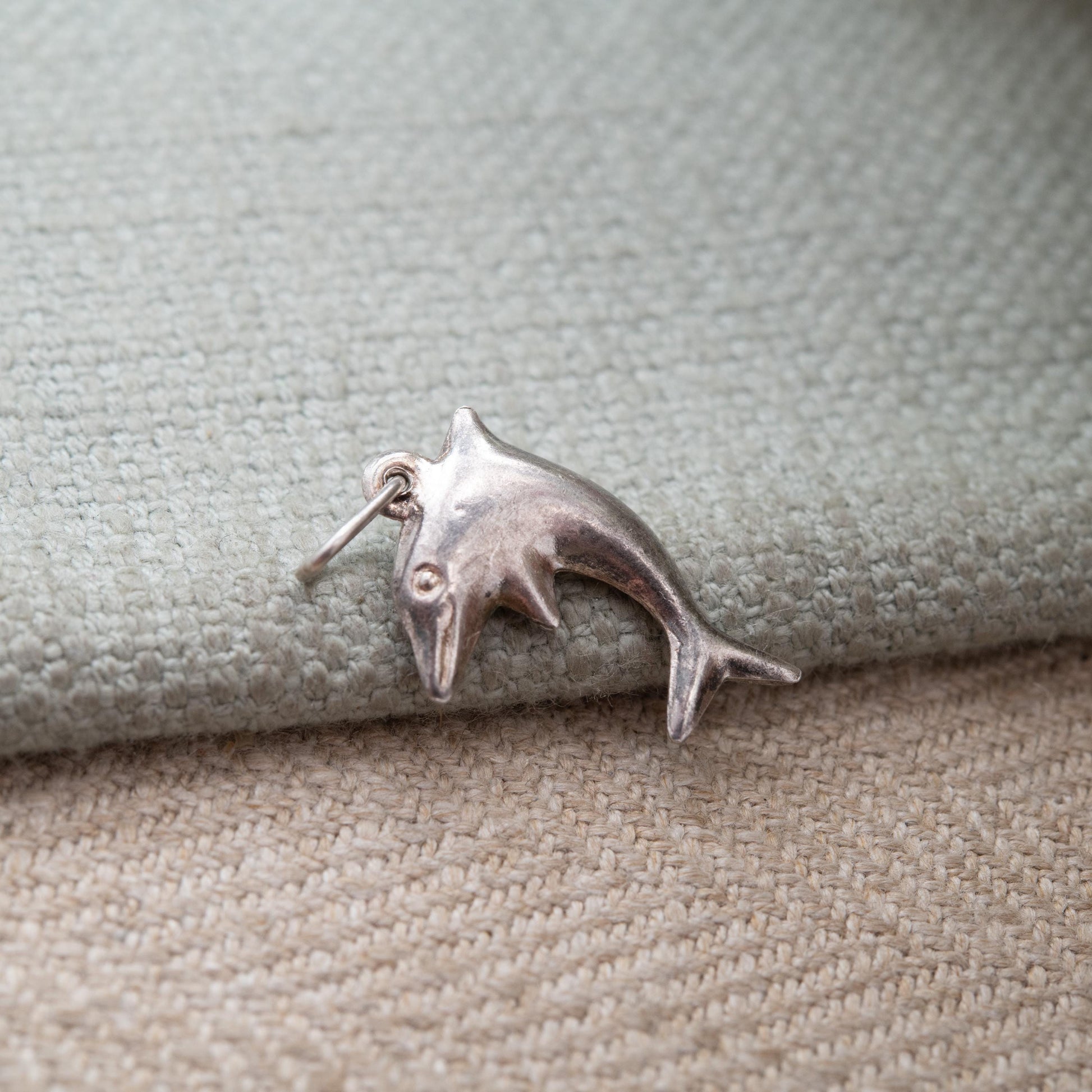 Vintage Sterling Silver Dolphin Charm Pendant - Sea Creature | Small Animal Shape | Gift for Animal Lover | Sweet Gift for Her