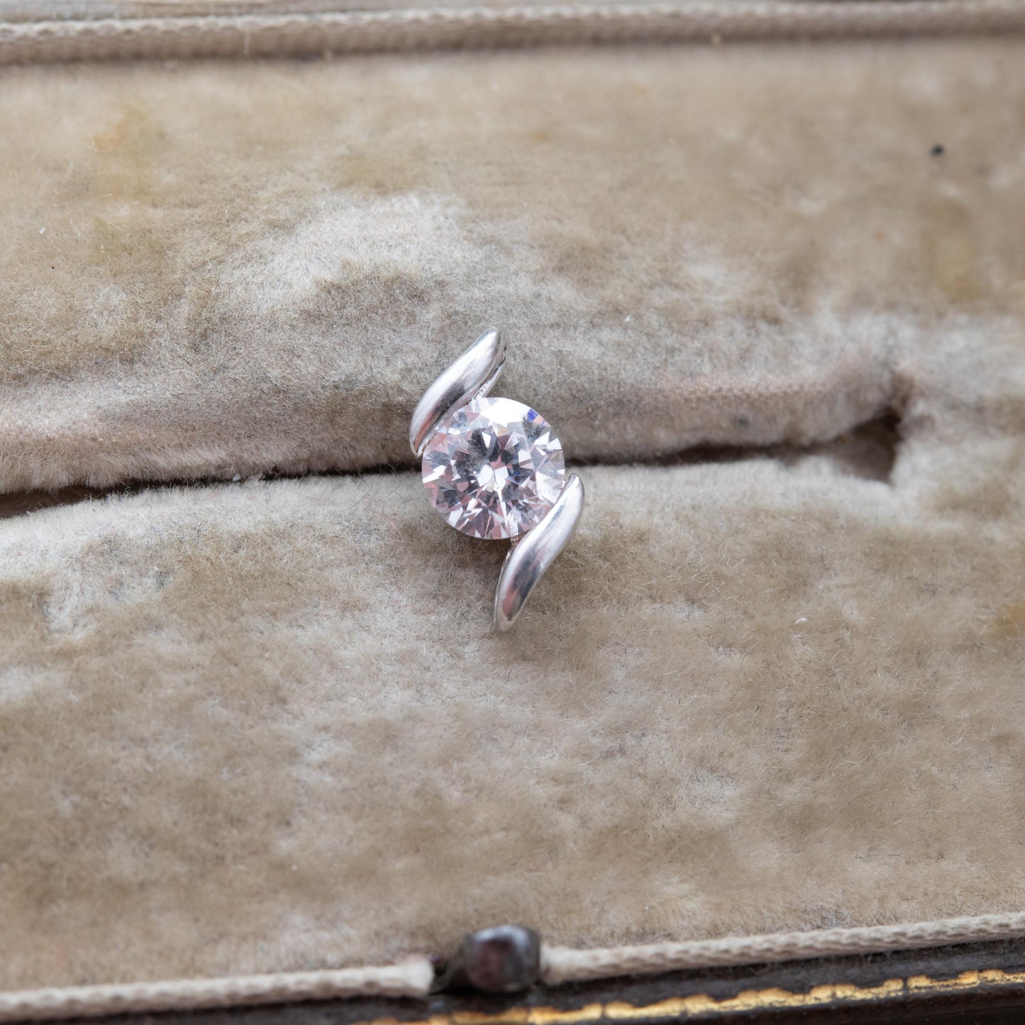 Sterling Silver CZ Solitaire Pendant - Small Sparkly Pendant Charm for Charm Necklace | Beautiful Clear Stone Gift for Her