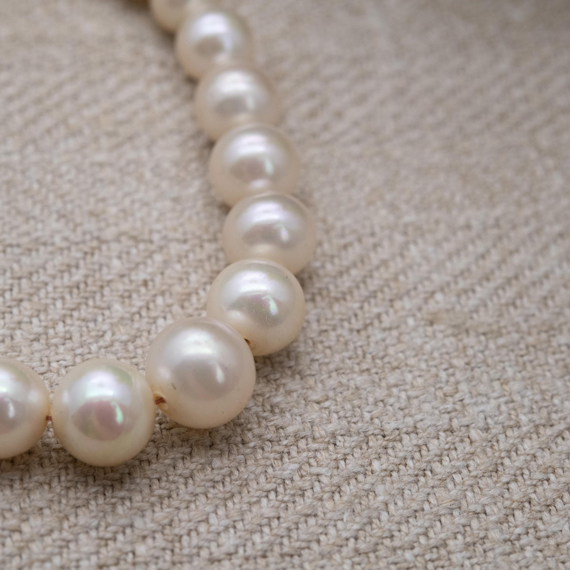 Vintage Ciro 9ct White Gold Clasp Faux Pearl Necklace - Graduated Round Beads | Choker Length 15" 38cm