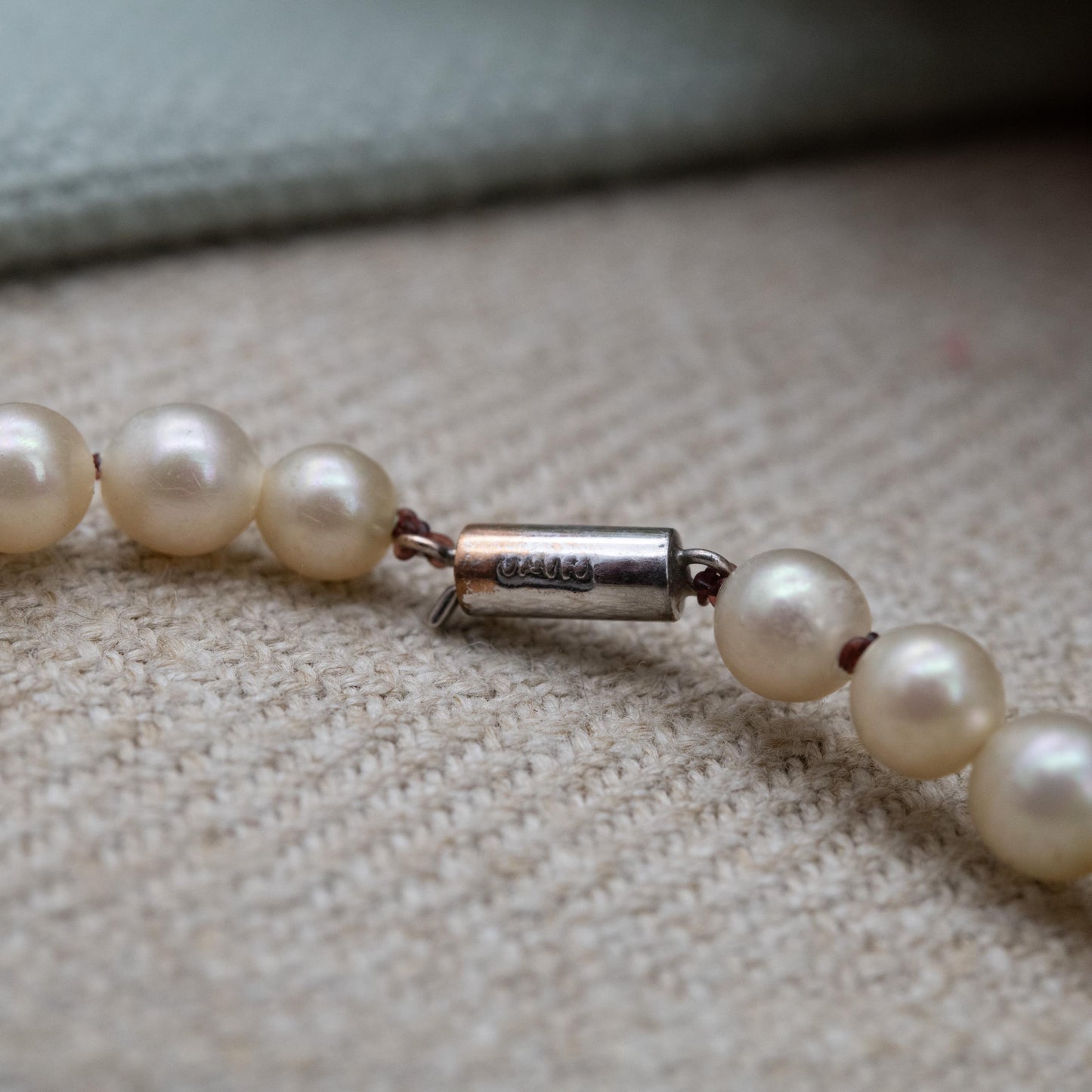 Vintage Ciro 9ct White Gold Clasp Faux Pearl Necklace - Graduated Round Beads | Choker Length 15" 38cm