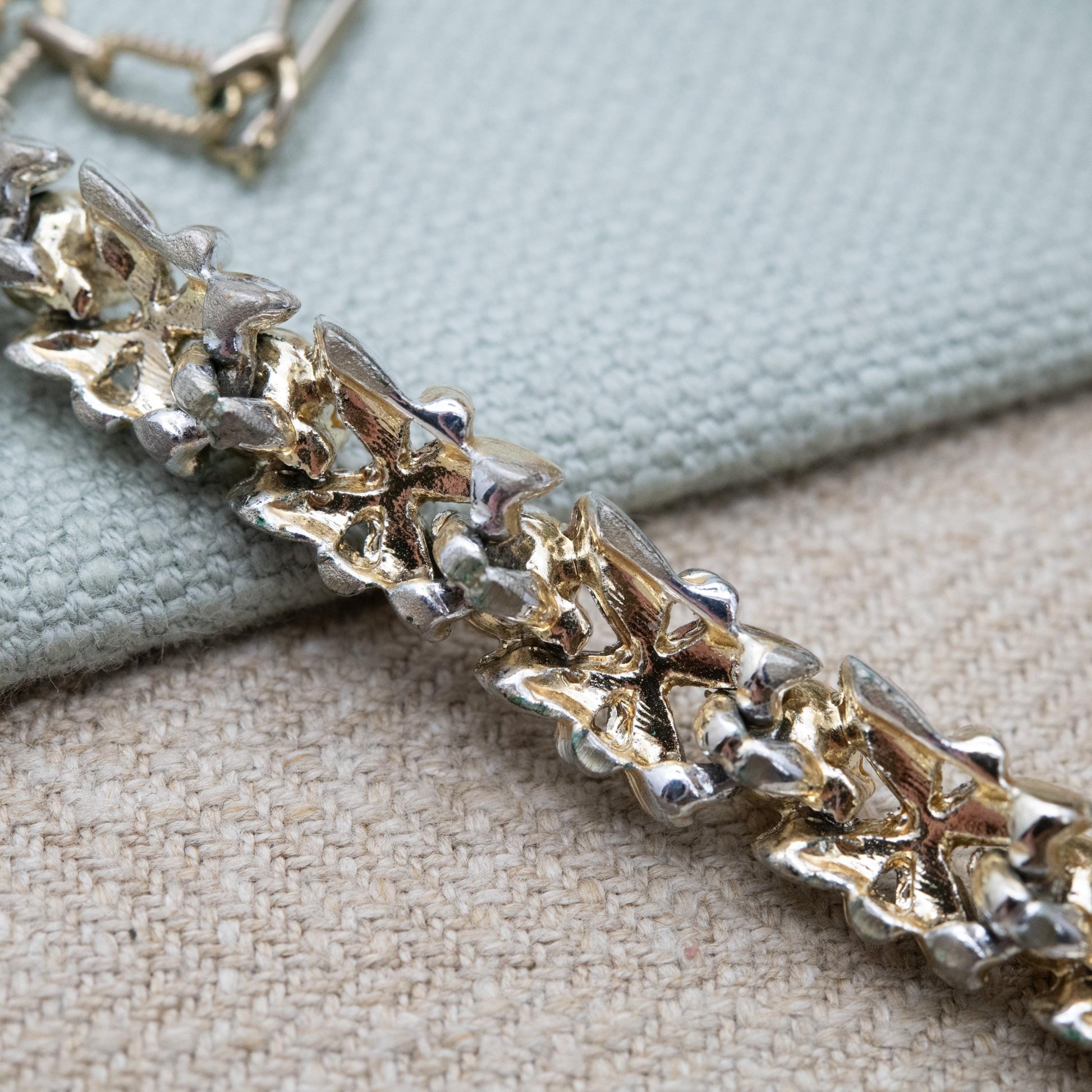 Vintage Jewelcraft Blue Enamel Faux Pearl Choker Length Necklace 16" - Branded Midcentury Costume Jewellery