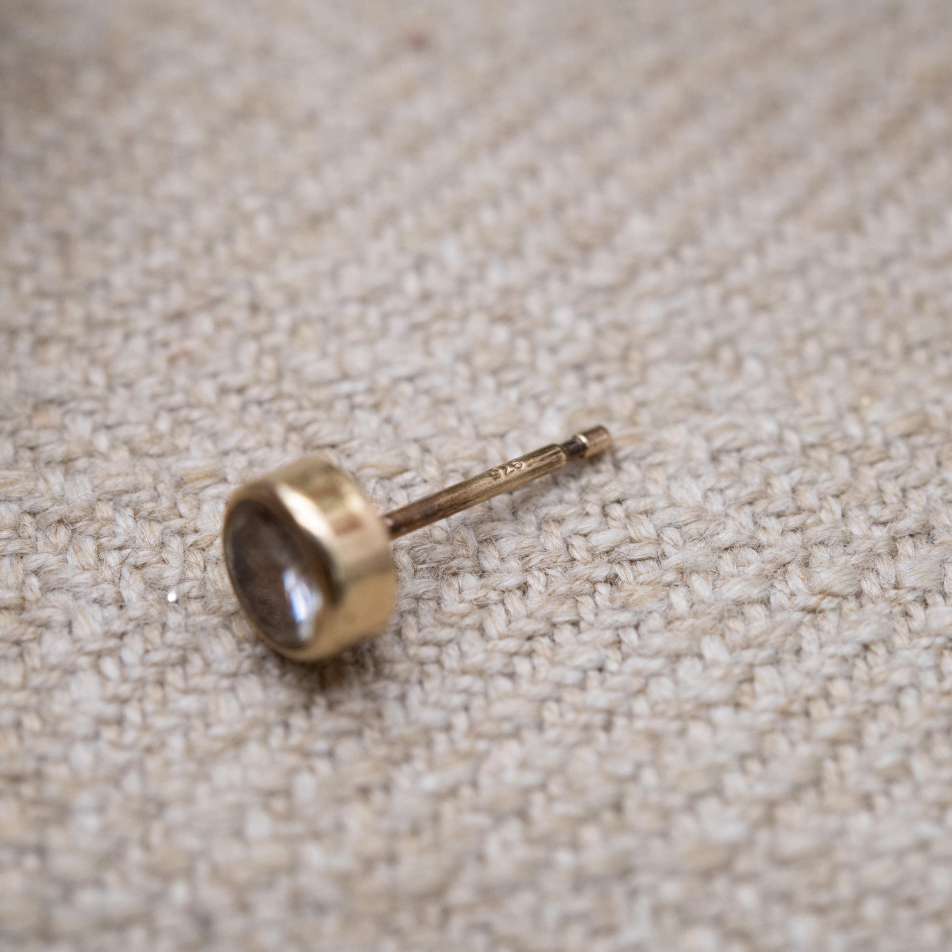 Single 9ct Gold Earring with Bezel Set CZ Stone 5mm