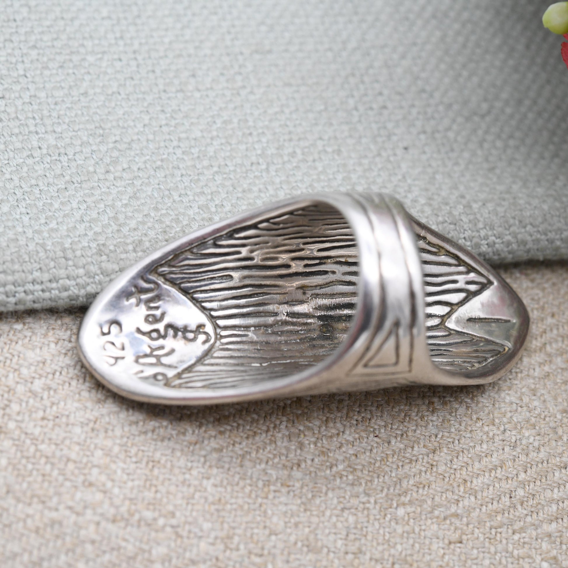 Sterling Silver Armour Ring Maasai Shield Design - UK Size - N | US Size - 7