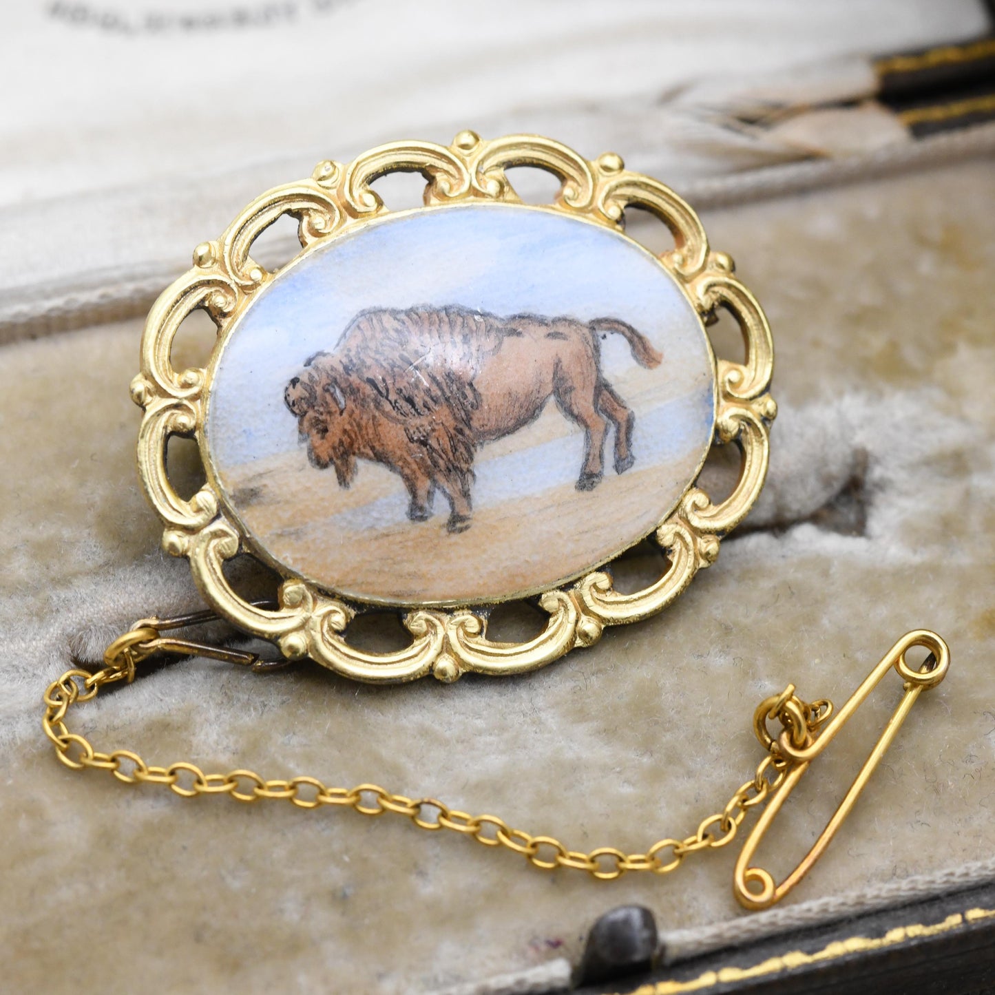 Vintage Silver Gilt Buffalo Brooch RAOB by FC Parry 1973 - Royal Antediluvian Order of Buffaloes
