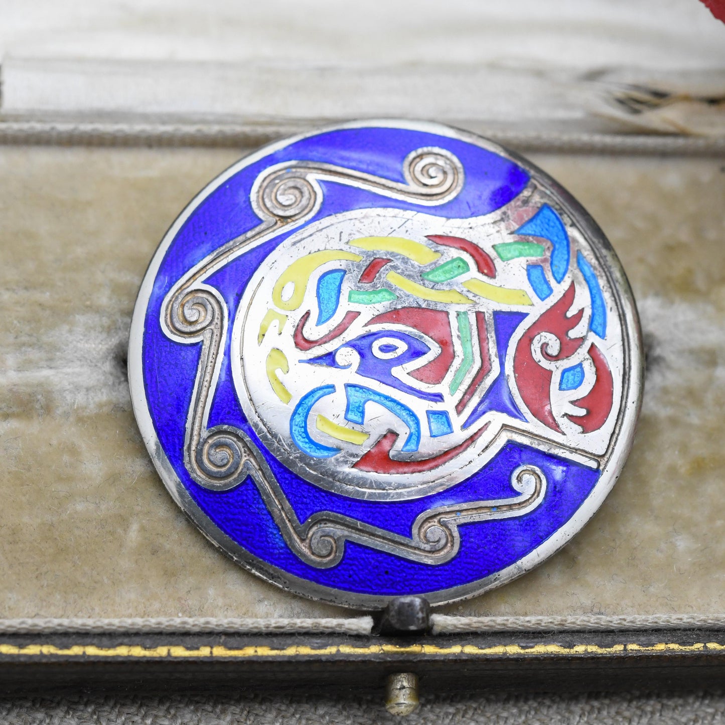 Vintage Irish Sterling Silver Brooch Tara Ware Book of Kells 1975 - Bright Colourful Enamel | Signed Designer Jewellery | Dublin Hallmarks