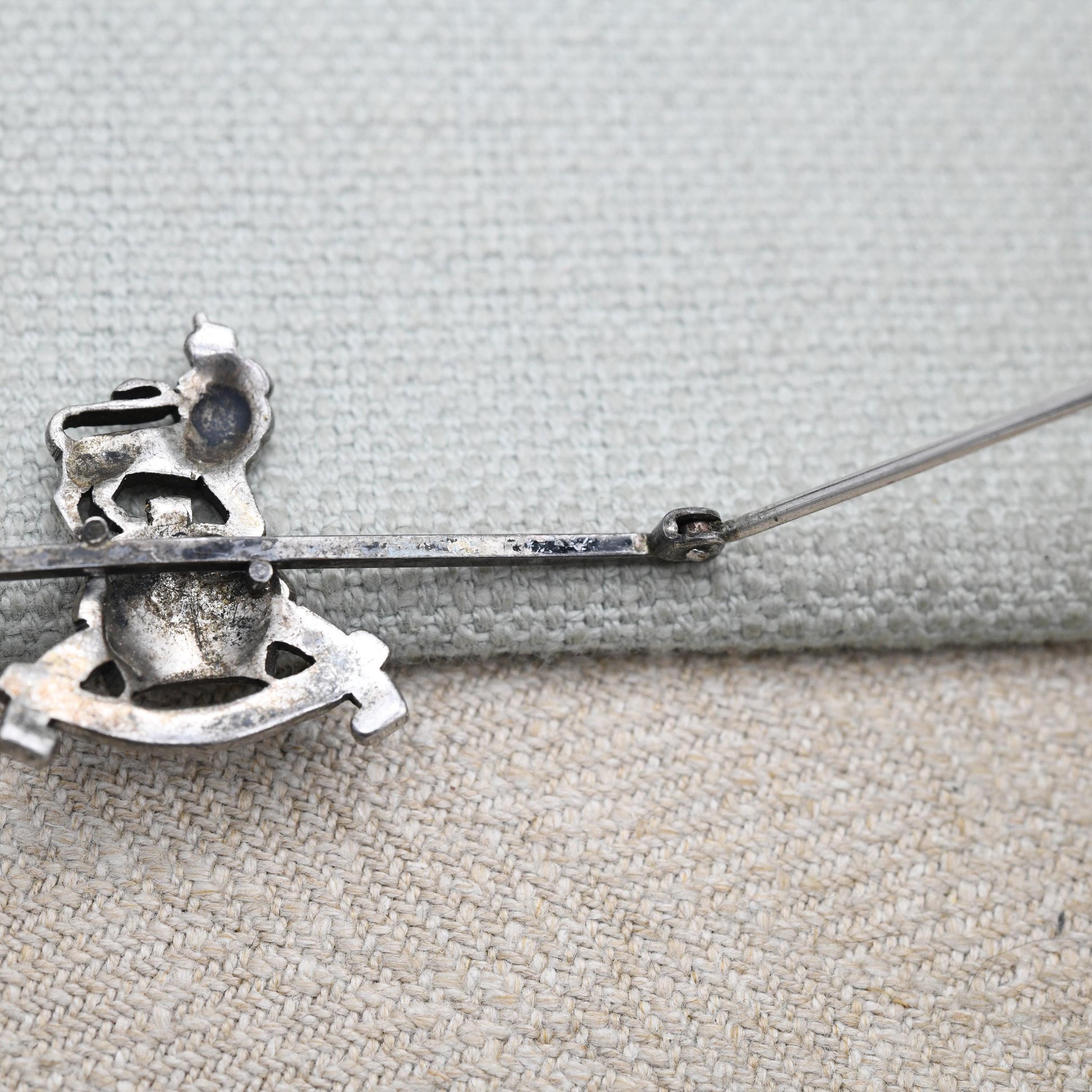 Vintage Sterling Silver Royal Army Pay Corp Sweetheart Brooch WWII Era - Marcasite Lion | 1930s Military Memorabilia Jewellery