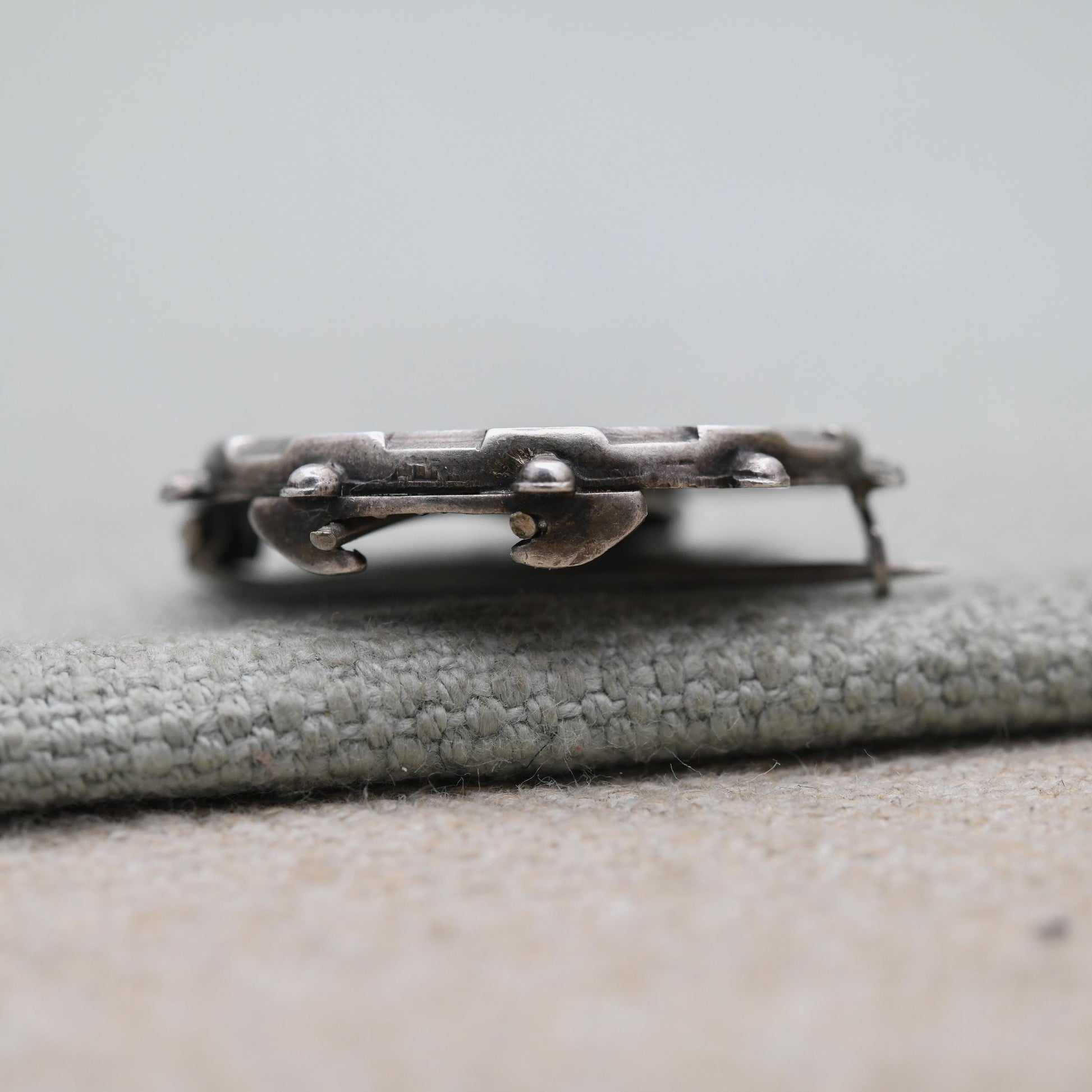 Antique Sterling Silver 1914 George IV British West Africa One Shilling Coin Brooch - Engraved Georgian Collectable Coin