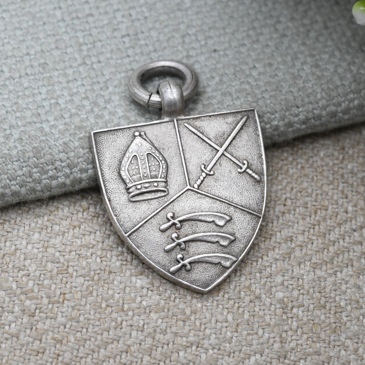 Vintage Sterling Silver Heraldic Shield Medal Pendant - Winners Award for 80 Yard Race 1933 | Medal Collection