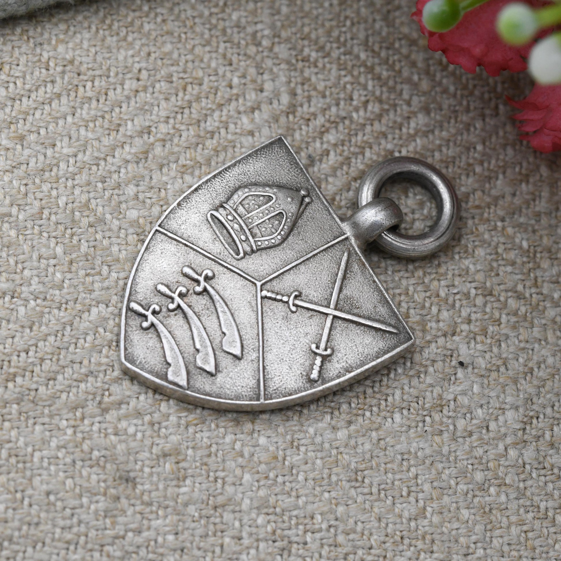 Vintage Sterling Silver Heraldic Shield Medal Pendant - Winners Award for 80 Yard Race 1933 | Medal Collection