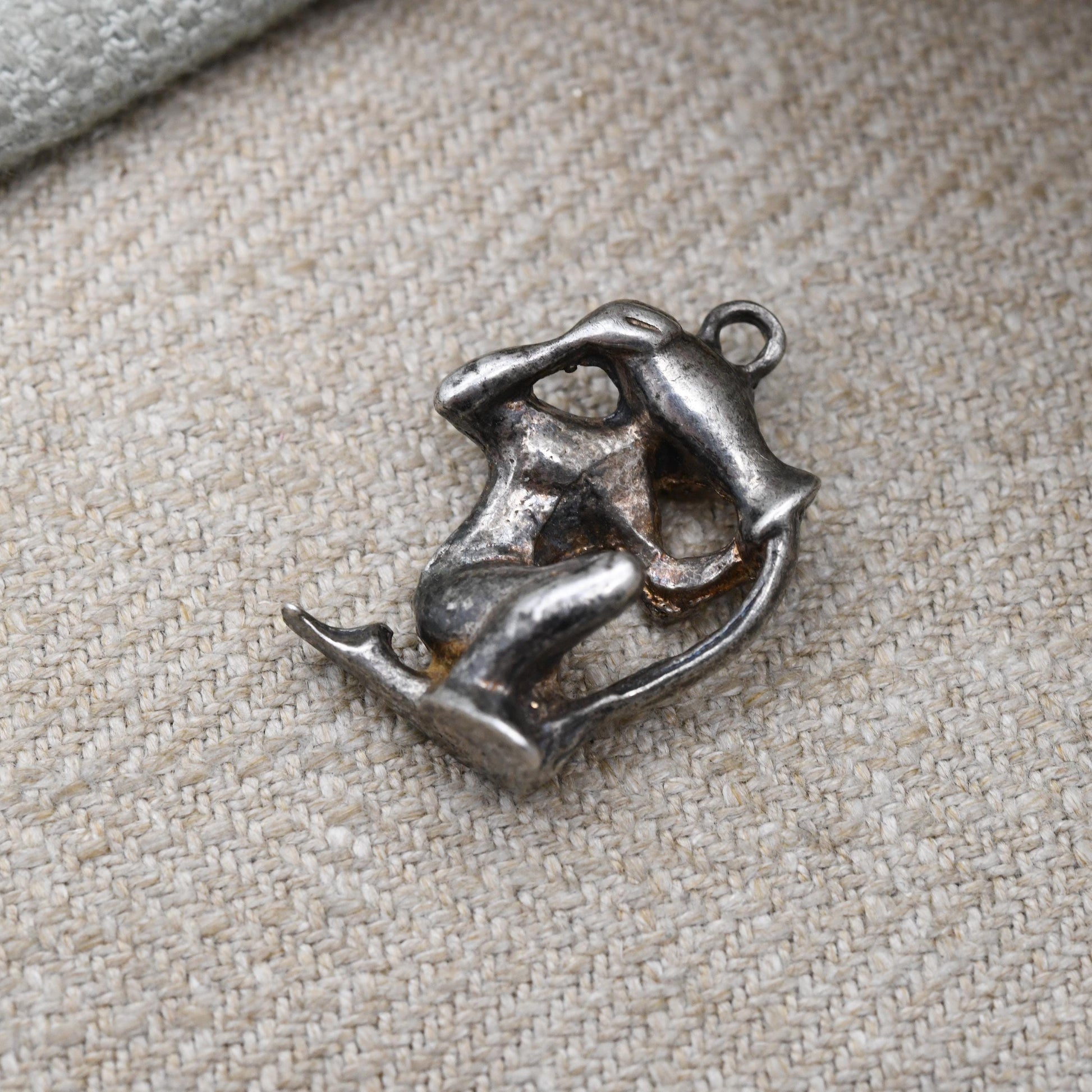 Vintage Fred Manshaw Sterling Silver Aquarius Charm Pendant 1972 - Astrology Star Sign | January February Birthday | Gift for Bracelet