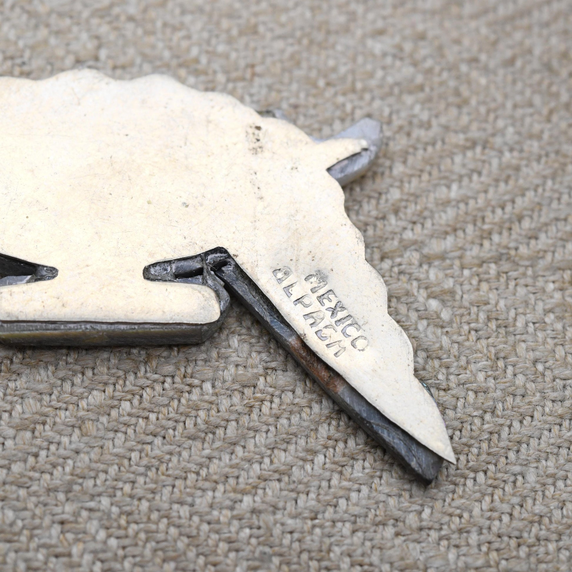 Vintage Mexican Alpaca Parrot Pendant - Abalone Shell Mother of Pearl Gift for Animal Lover | Bird of Paradise | Costume Jewellery